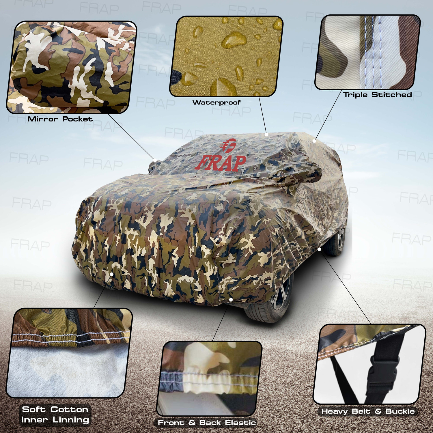 Image of Frap Ford Figo Body Cover (Multicolor, For 2010, 2011, 2012, 2013, 2014, 2015 Models)