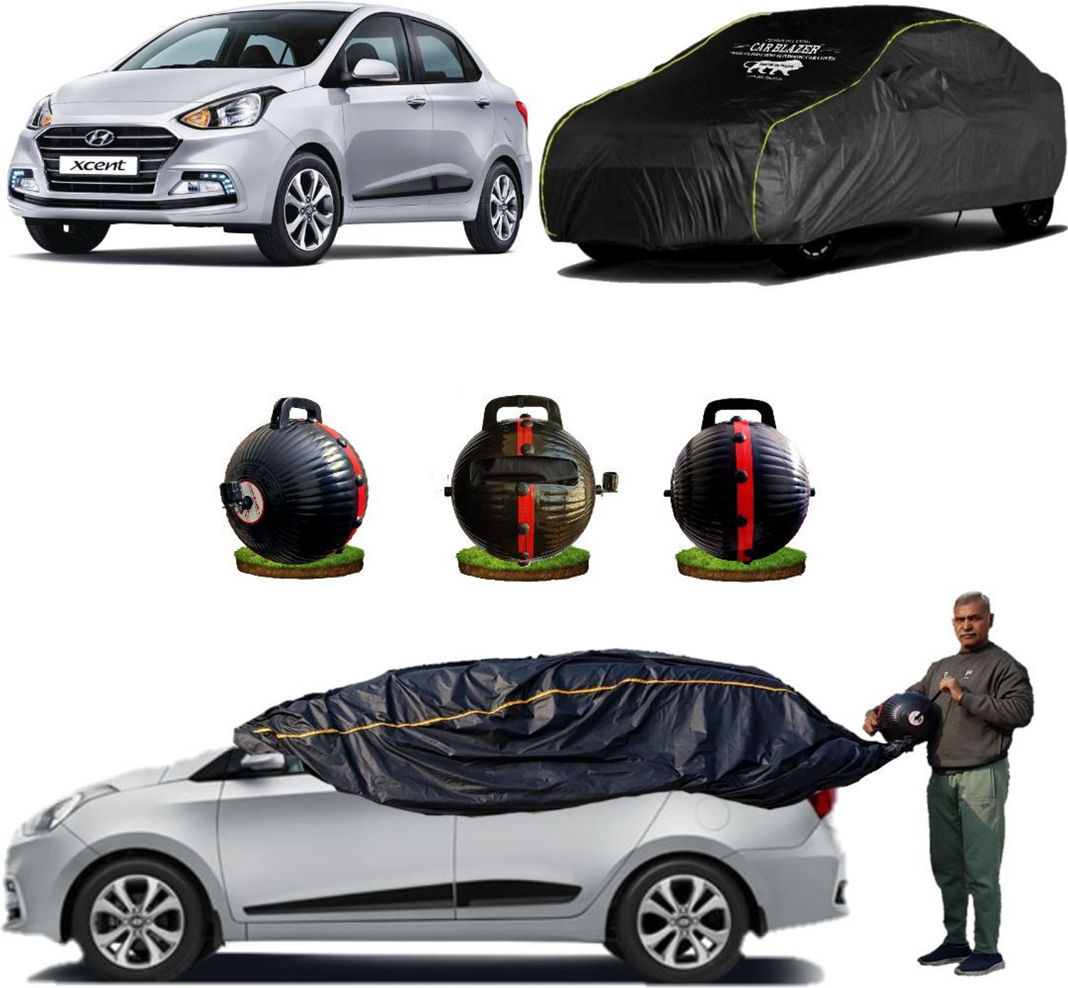 Image of CARBLAZER Car Cover For Hyundai Xcent (Without Mirror Pockets)