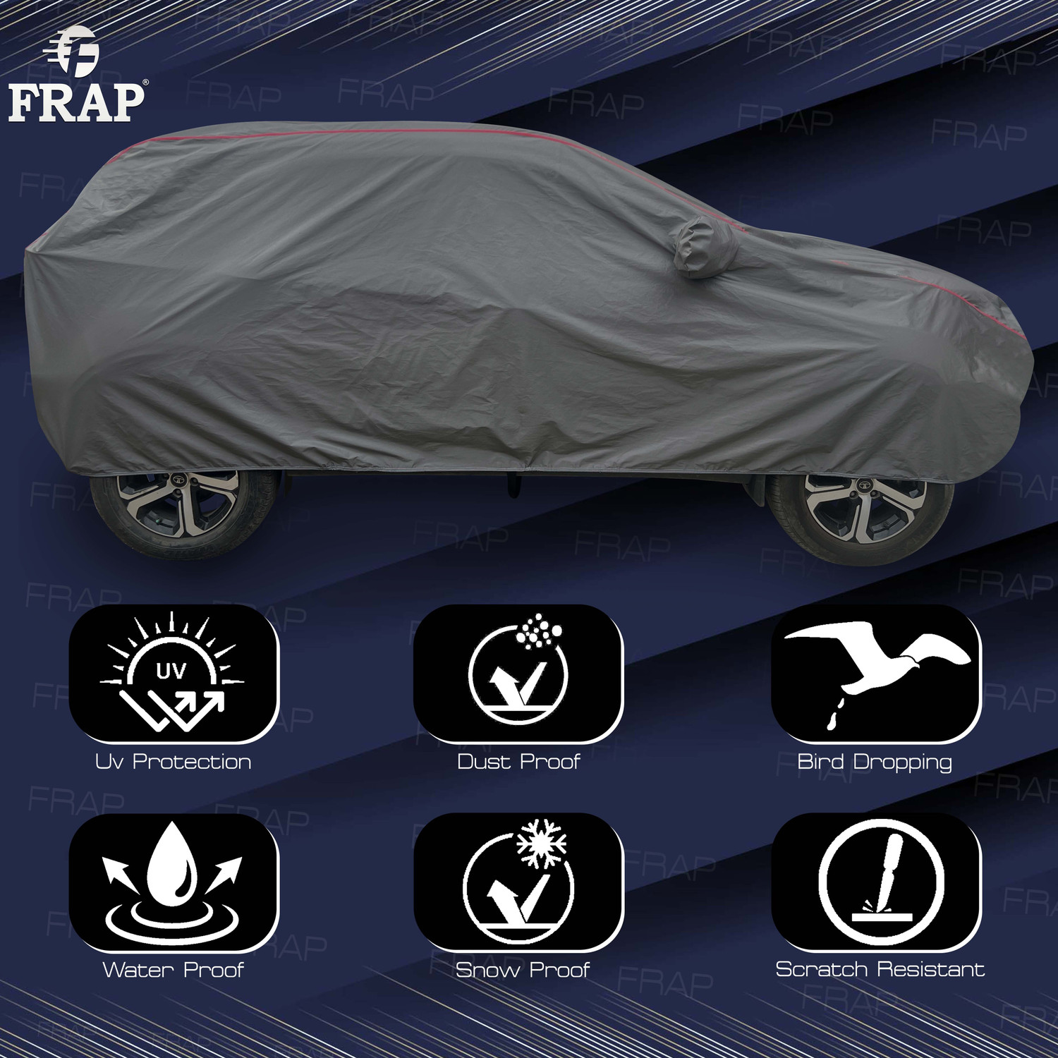 Image of Frap Car Cover For Toyota Innova, Innova 2.0L, Innova 2.5 G (Diesel) 7 Seater (With Mirror Pockets)