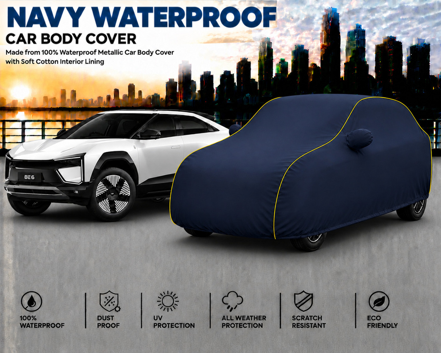 Image of DRIZE Mahindra BE 6 Body Cover (Blue, For 2024, 2025, 2026 Models)