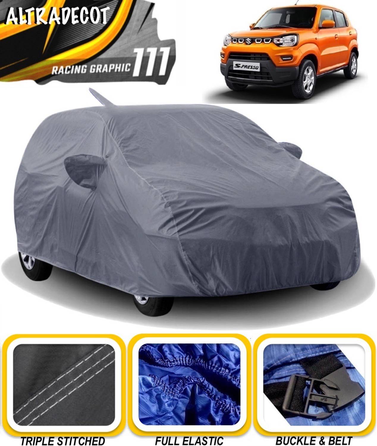 ALTRADECOT Car Cover For Maruti Suzuki S-Presso (With Mirror Pockets)