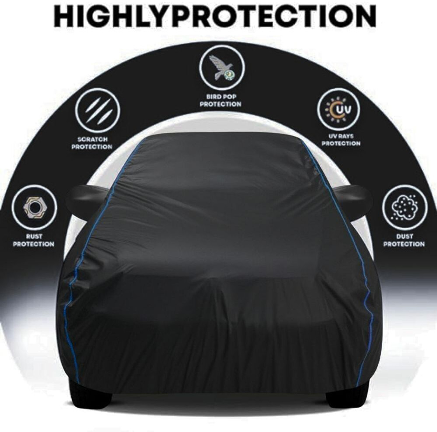Image of ACTIMO Car Cover For Maruti Suzuki Alto K10 0.8L 12C, Alto K10 LX, Universal For Car (With Mirror Pockets)