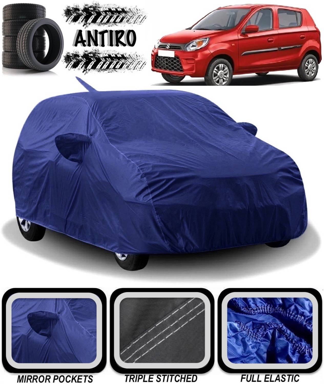ANTIRO Car Cover For Maruti Suzuki Alto (With Mirror Pockets)