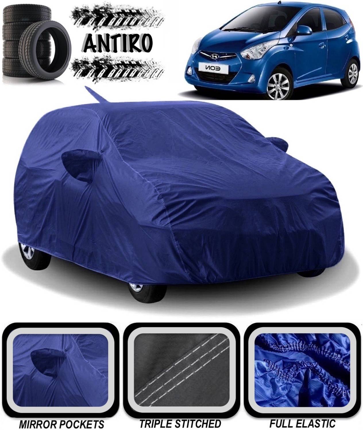 ANTIRO Car Cover For Hyundai Eon (With Mirror Pockets)
