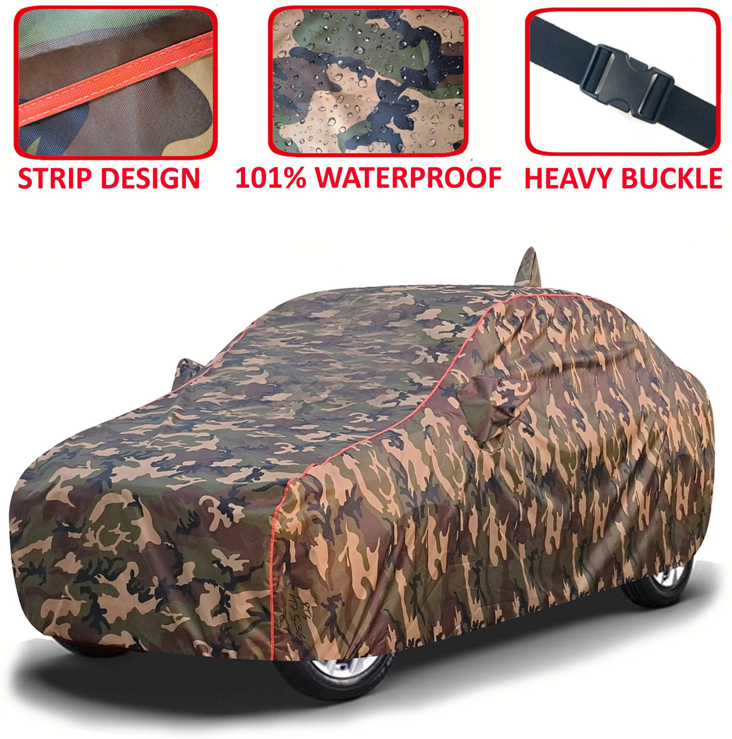 Image of TAXZONE Car Cover For Maruti WagonR, Wagon R VXI, Wagon R, Wagon R AX (With Mirror Pockets)