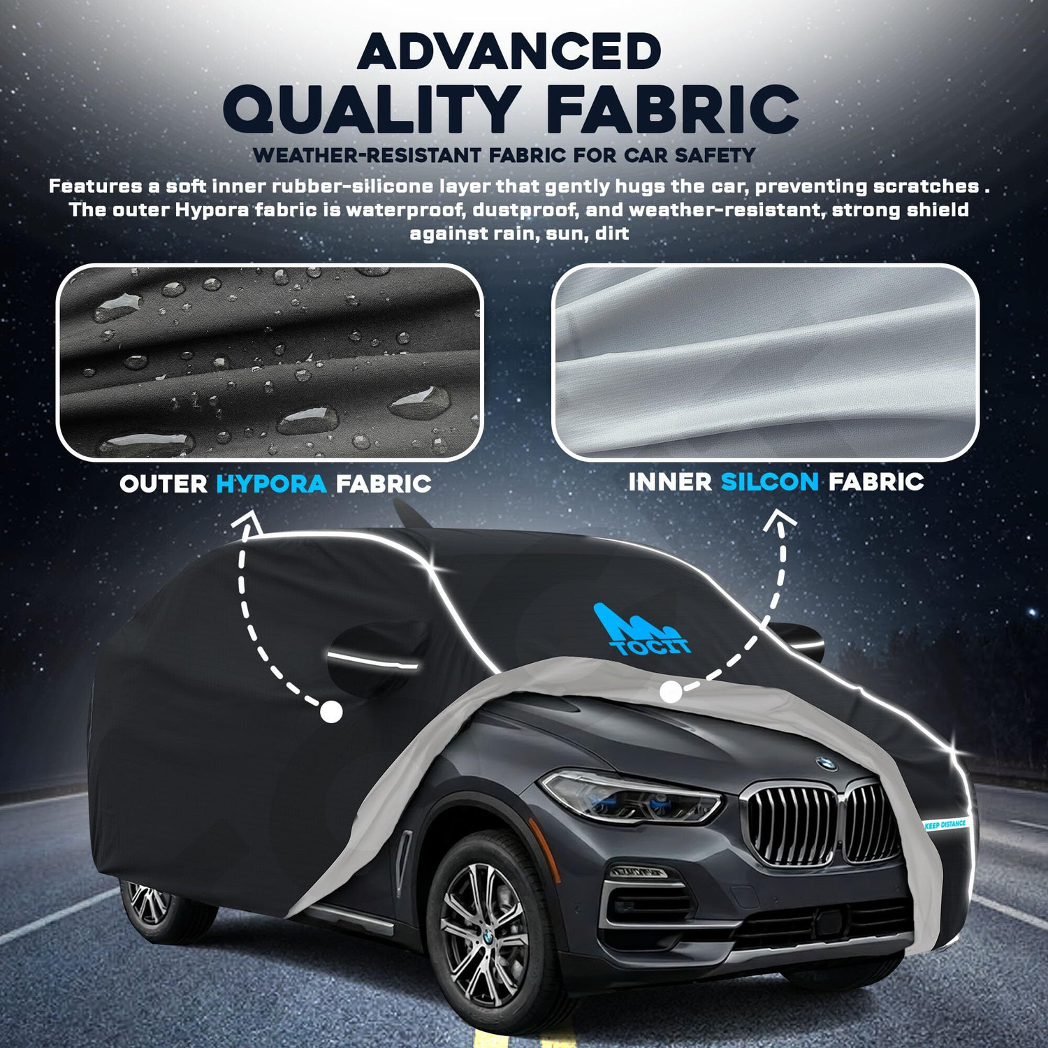 Image of TOCIT Car Cover For Tata Punch EV (With Mirror Pockets)