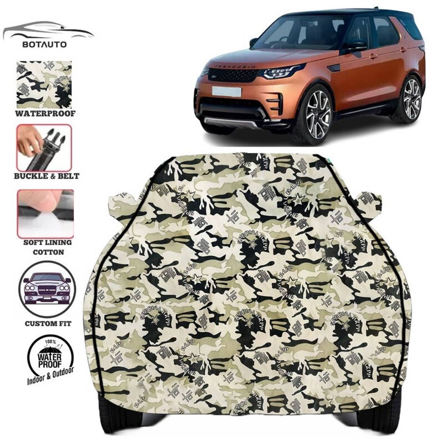 BOTAUTO Car Cover For Land Rover Discovery Sport, Universal For Car (With Mirror Pockets)