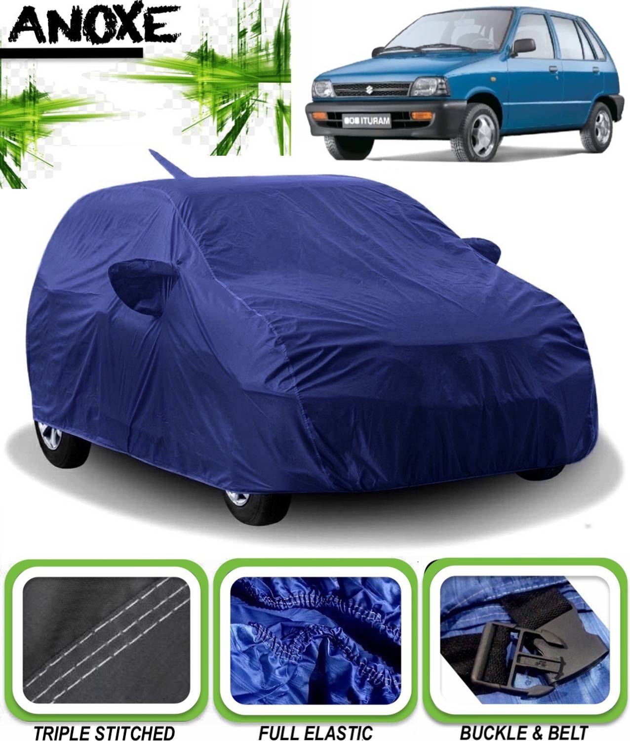 ANOXE Car Cover For Maruti Suzuki 800 (With Mirror Pockets)