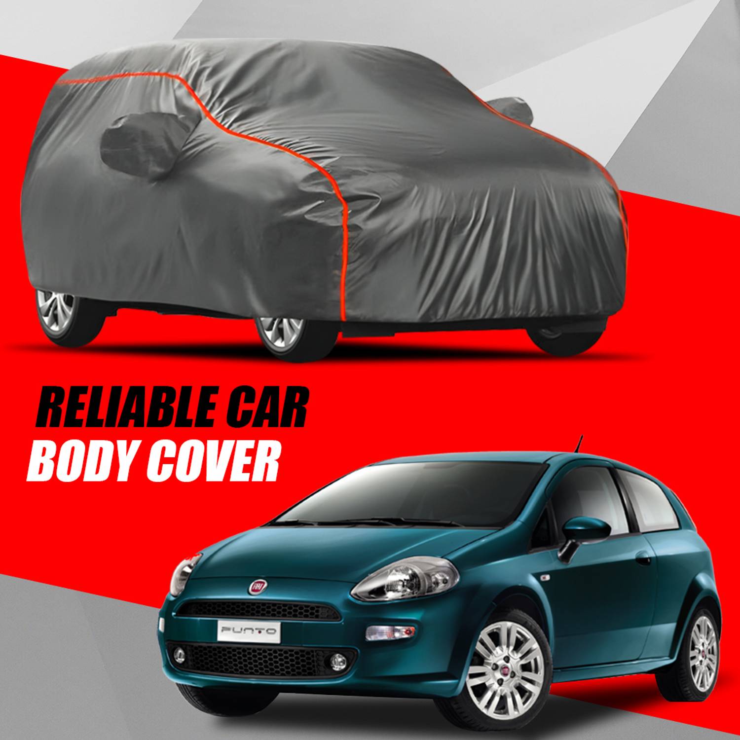 ALMICS Car Cover For Fiat Grande Punto (With Mirror Pockets)