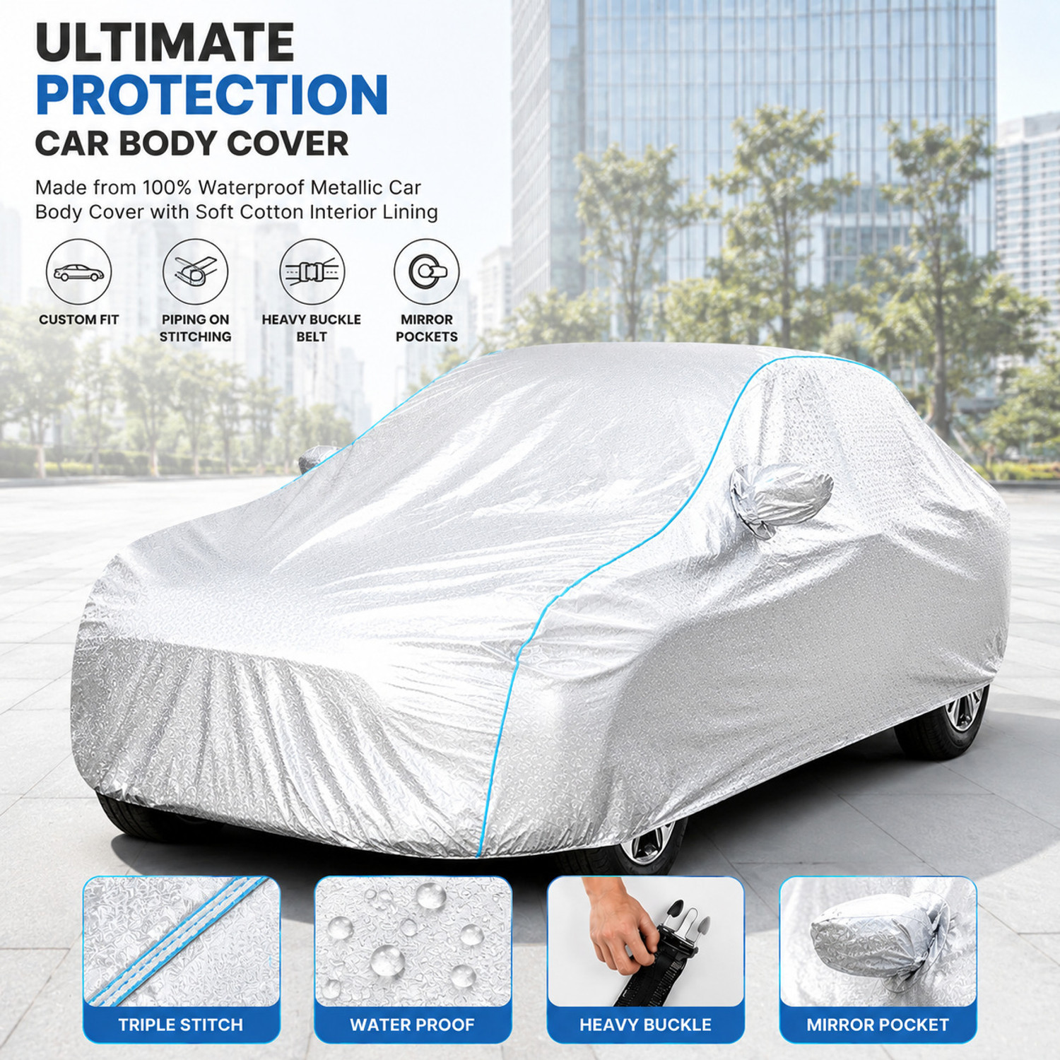 Image of DRIZE Car Cover For Toyota Rumion (With Mirror Pockets)