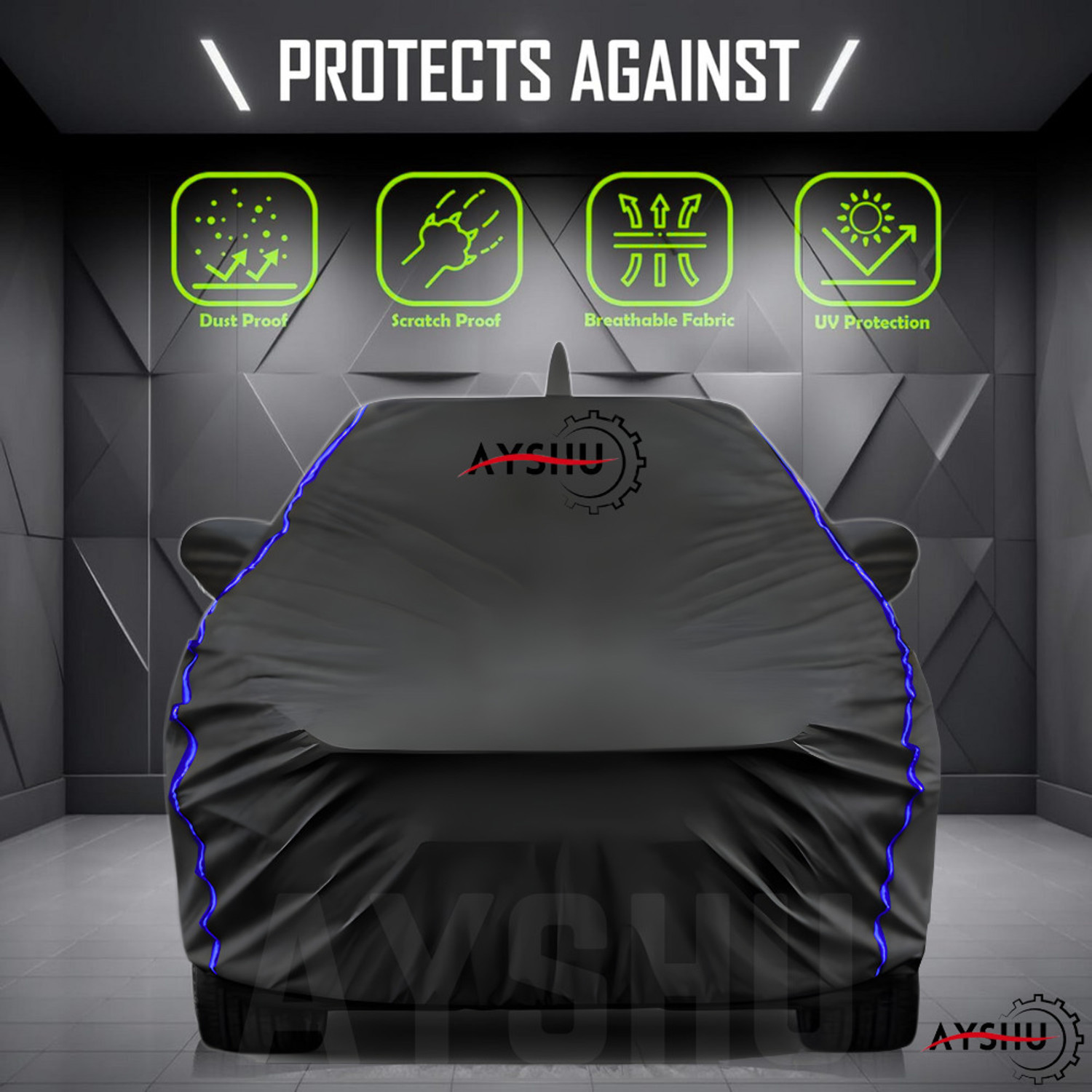 Image of AYSHU Car Cover For Hyundai Santro, Santro Xing, Universal For Car (With Mirror Pockets)