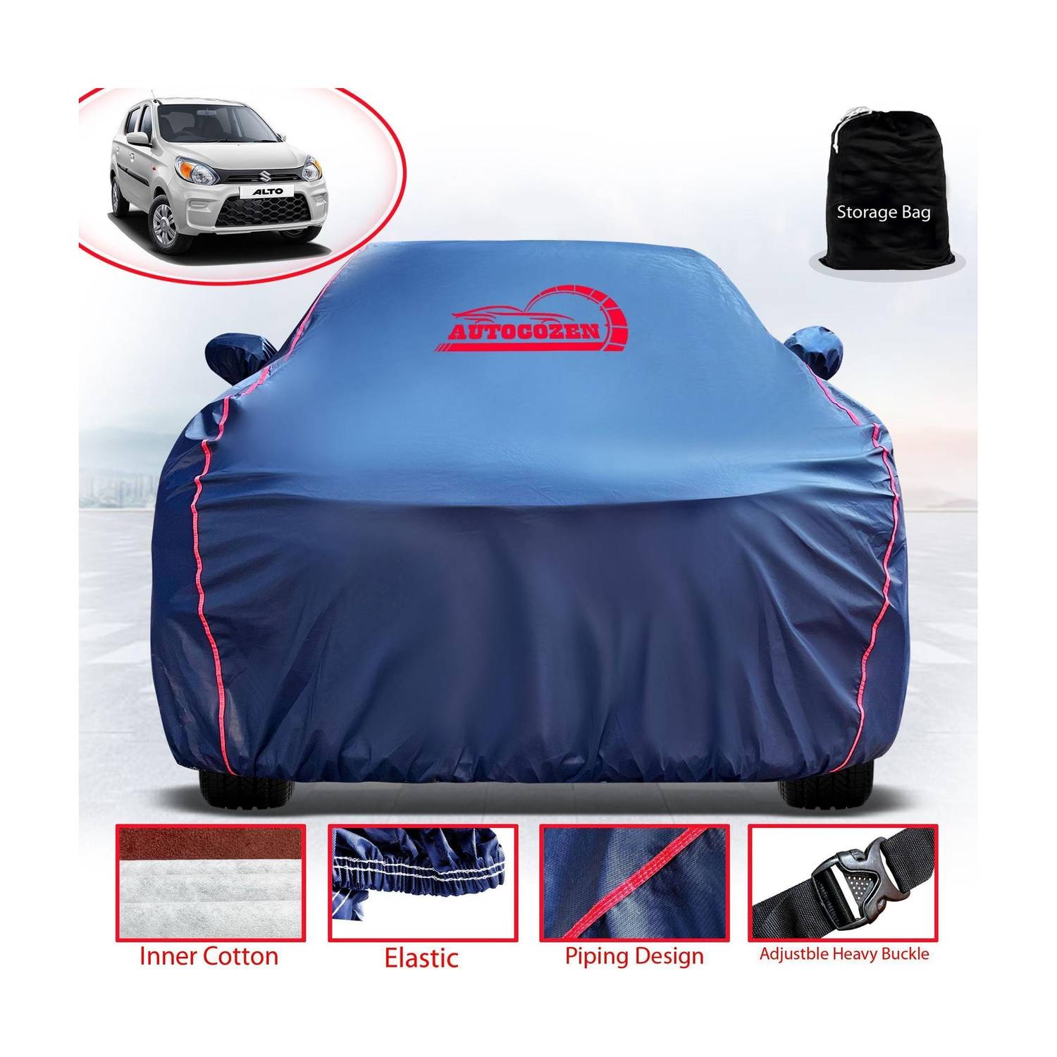 AUTOCOZEN WATERPROOF Car Cover For Maruti Alto 800 (With Mirror Pockets)