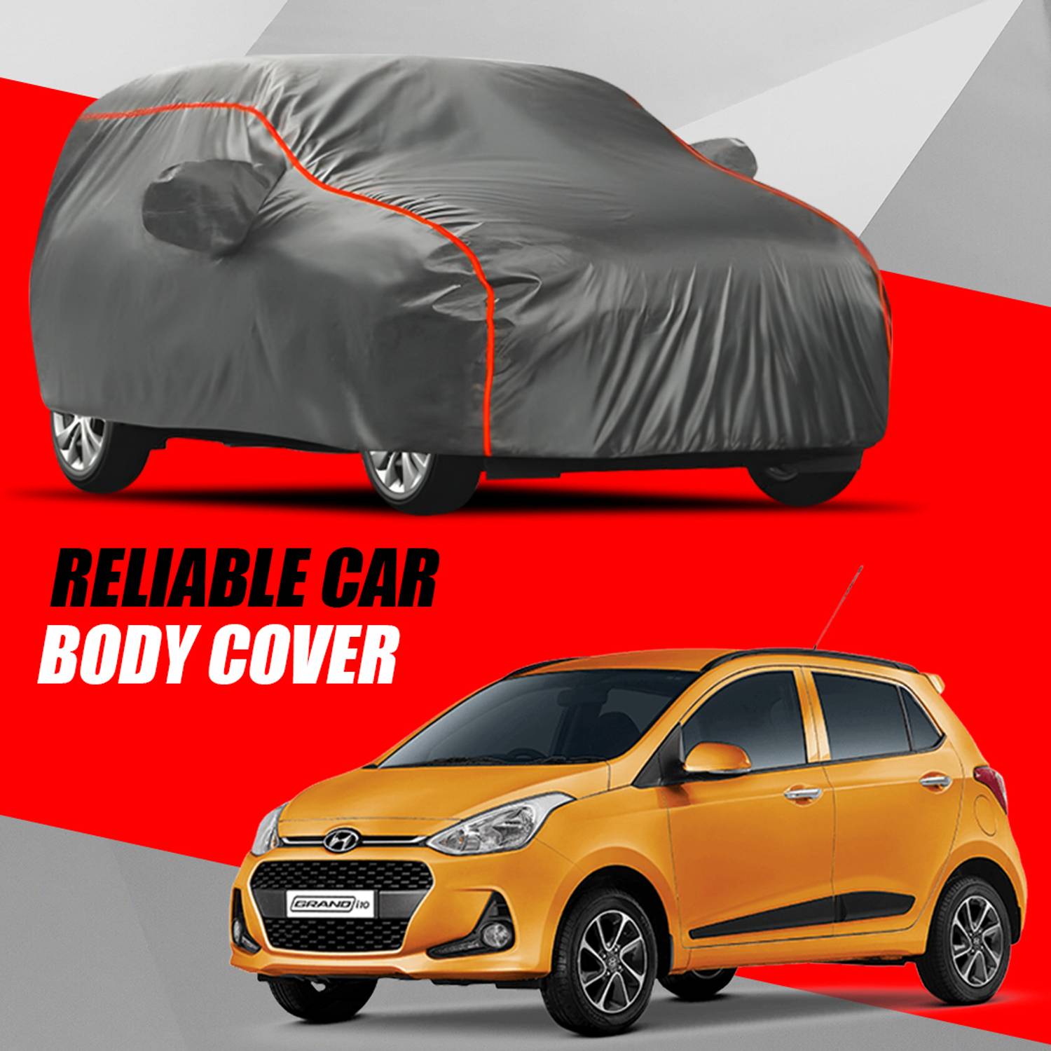 ALMICS Car Cover For Hyundai Grand i10 (With Mirror Pockets)