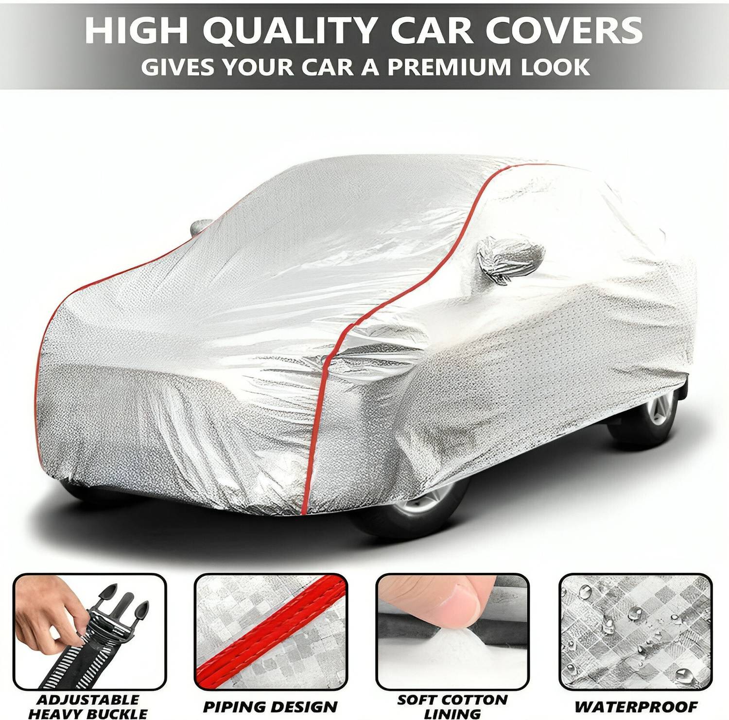 TEASN Car Cover for Tata Nexon Silver - Image 4