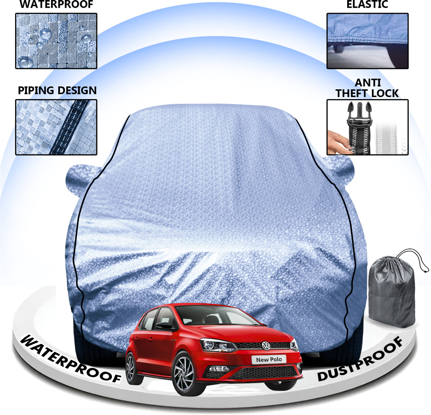 Image of CARZEX Car Cover For Volkswagen Polo (With Mirror Pockets)