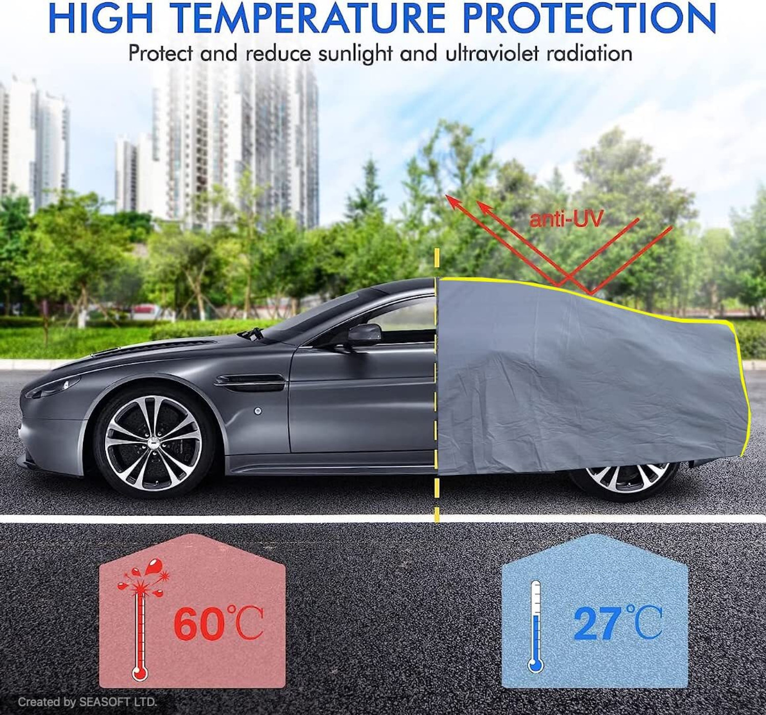 Image of AUTOMOZEXO Car Cover For Kia Carens (With Mirror Pockets)