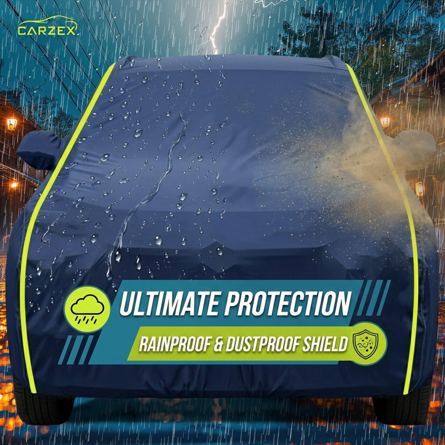 Image of CARZEX Maruti Suzuki Brezza Body Cover (Blue, For 2024, 2025, 2026 Models)