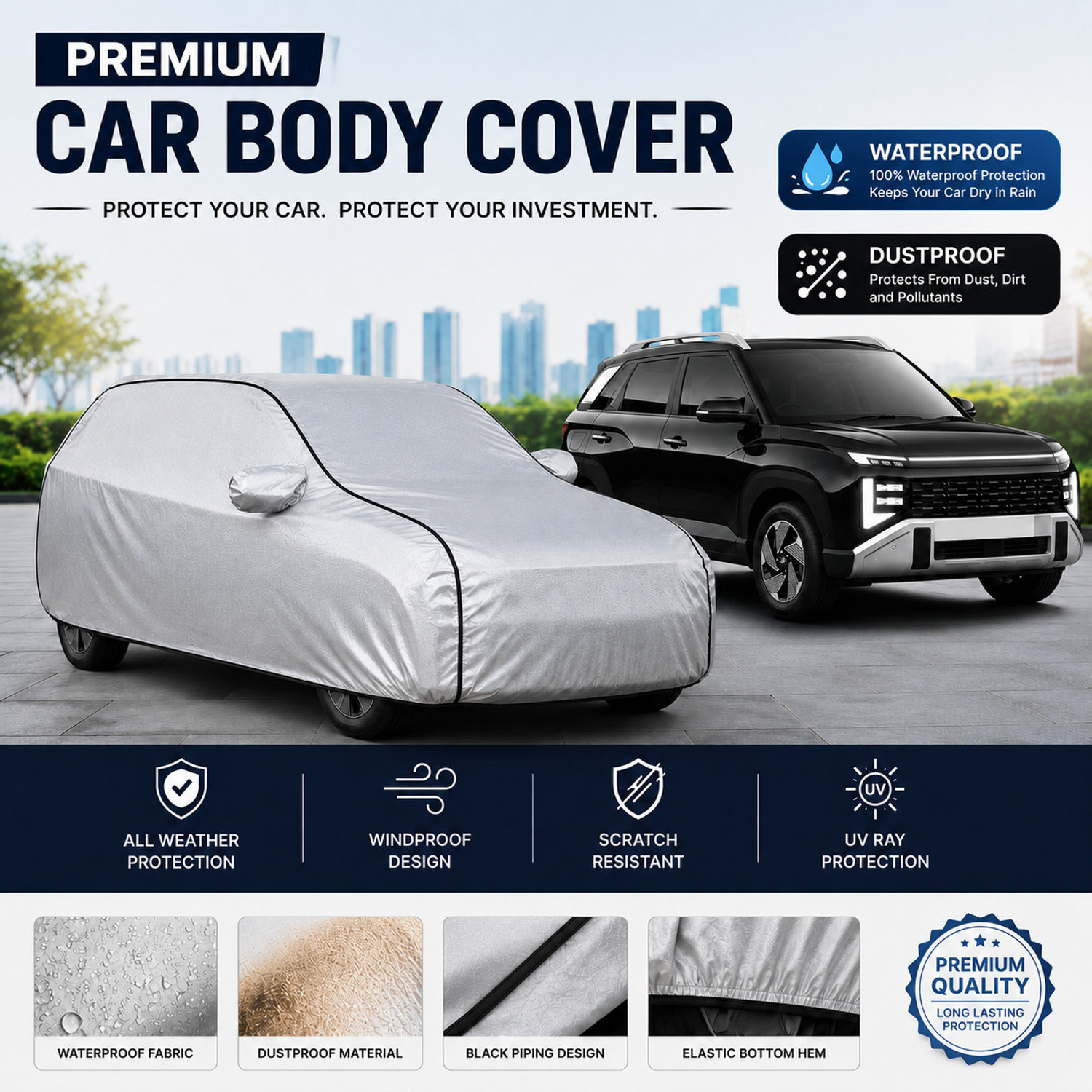 Image of Car Styling Car Cover For Hyundai i20 (With Mirror Pockets)