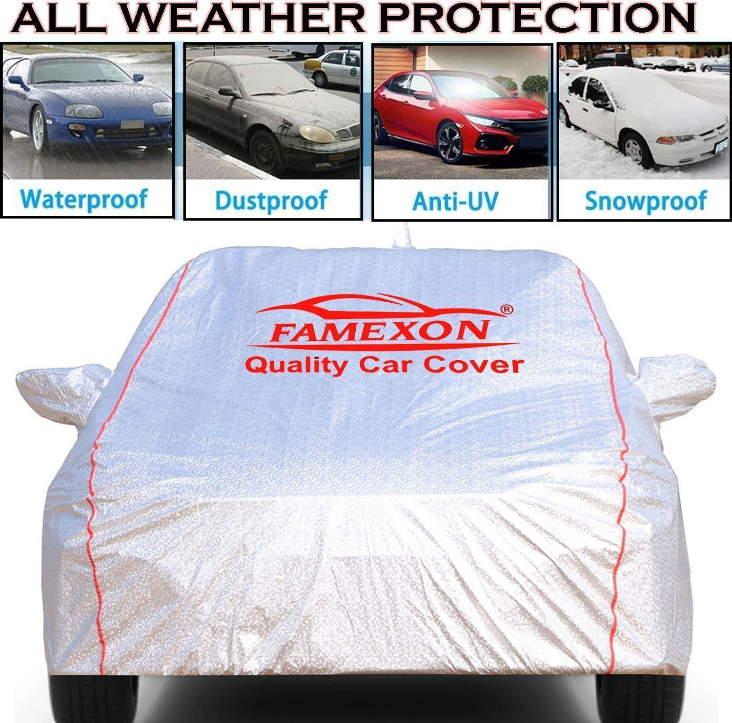 Image of FAMEXON Car Cover For Tata Altroz, Altroz XZ Diesel (With Mirror Pockets)