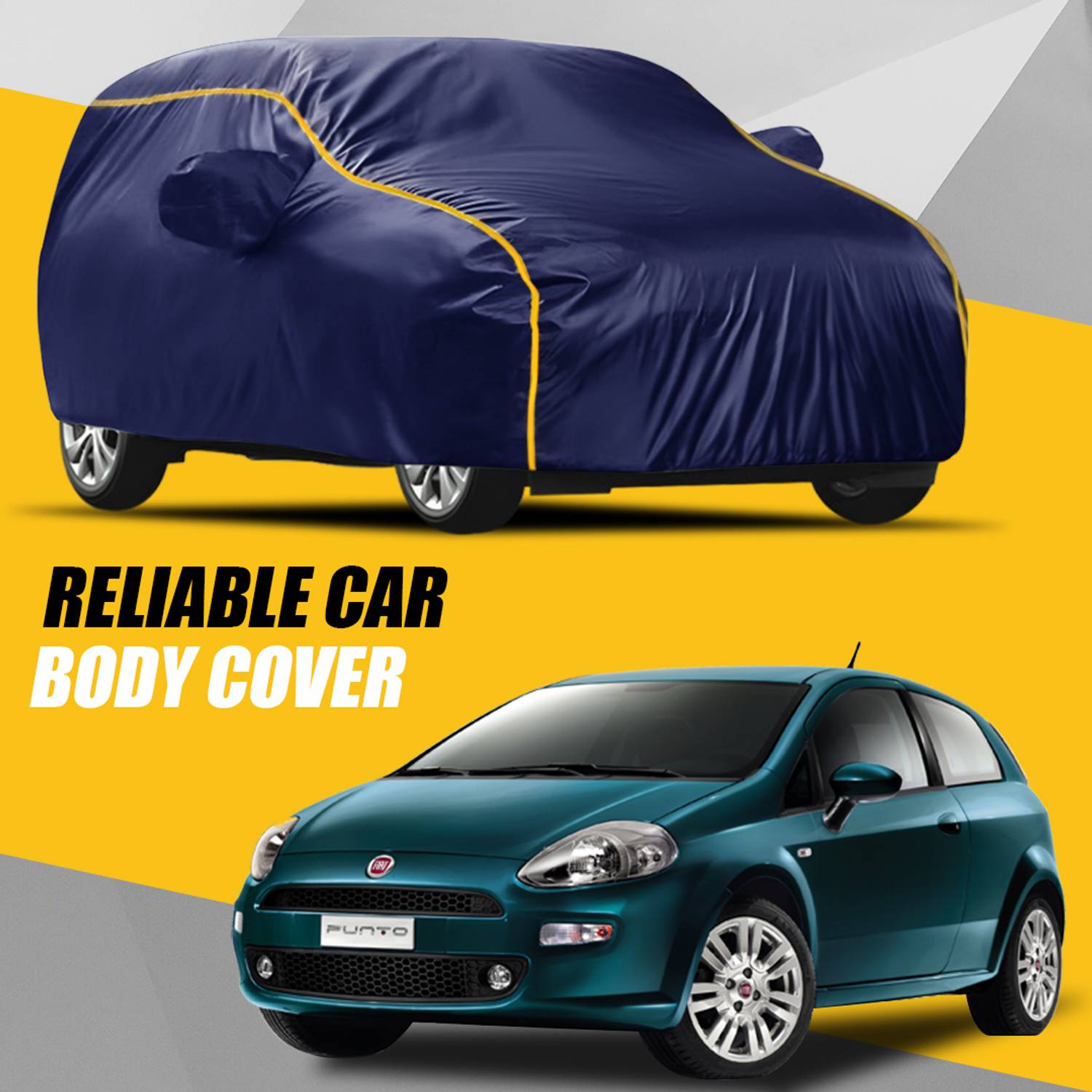 ANOXE Car Cover For Fiat Grande Punto (With Mirror Pockets)