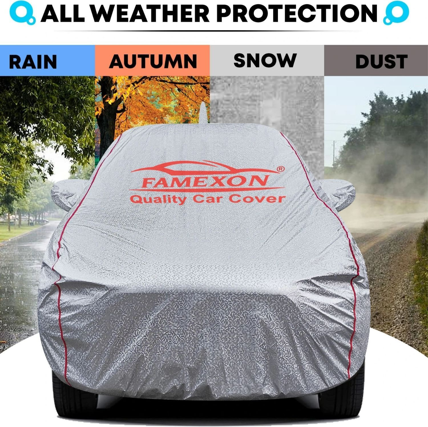 Image of FAMEXON Car Cover For Renault Triber (With Mirror Pockets)