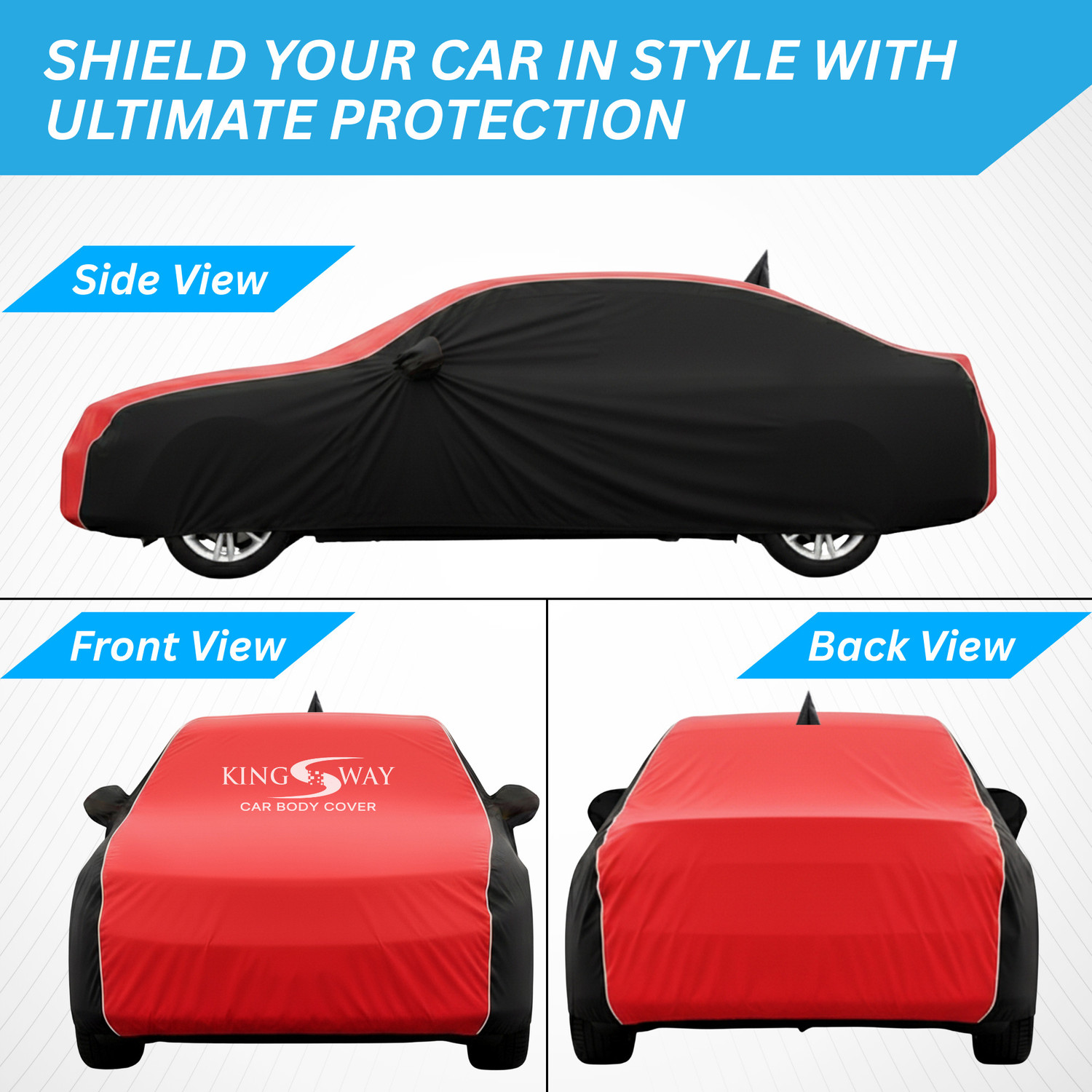 Image of Kingsway Maruti Suzuki Dzire Body Cover (Black, Red, For 2024, 2025, 2026 Models)