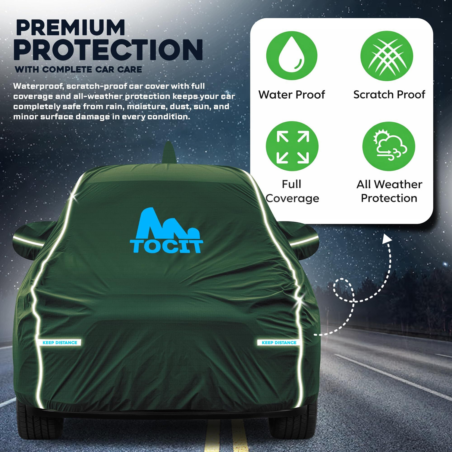 Image of TOCIT Car Cover For Hyundai Exter (With Mirror Pockets)