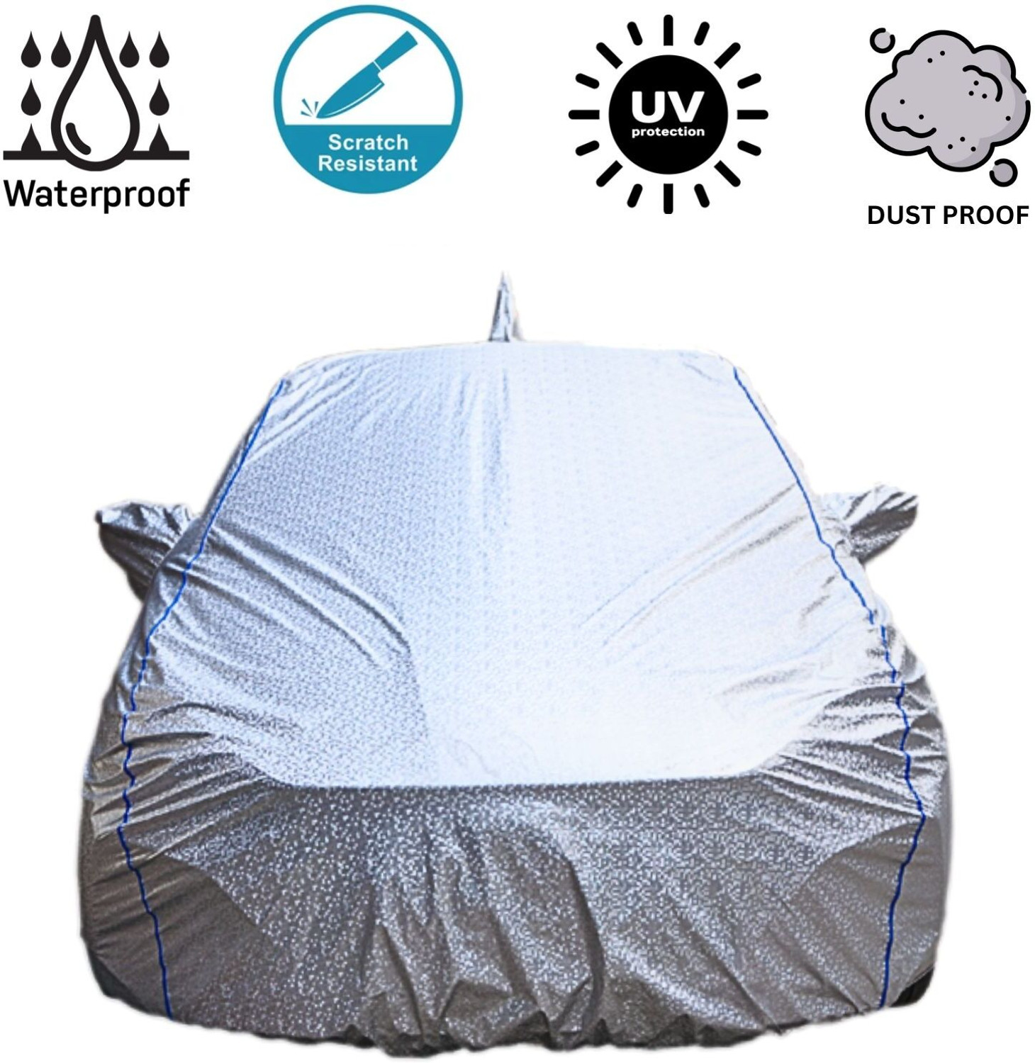 Image of FABZEX Car Cover For Honda WR-V, WRV, WRV Edge Edition i-DTEC S Diesel, WRV Edge Edition i-VTEC S Petrol, WRV Exclusive Diesel, WRV Exclusive Petrol, WRV i-DTEC S, WRV i-DTEC VX, WRV i-DTEC VX Diesel, WRV i-VTEC VX Petrol (With Mirror Pockets)