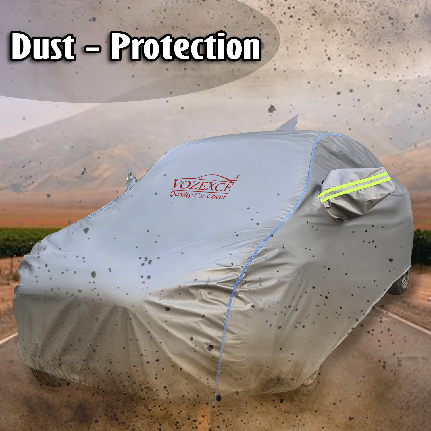 Image of VOZEXCE Car Cover For Tata Tiago, Tiago Facelift (With Mirror Pockets)