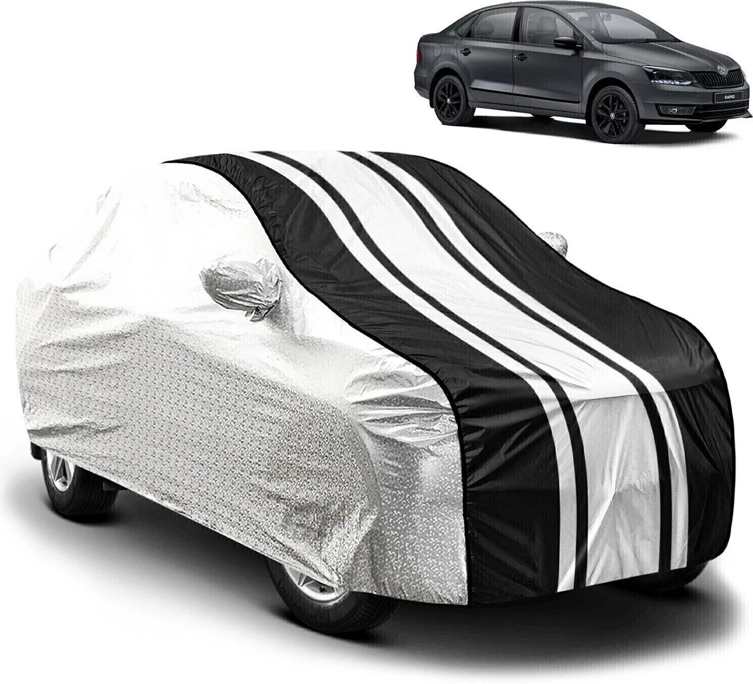 Image of CARZEX Car Cover For Skoda Rapid (With Mirror Pockets)
