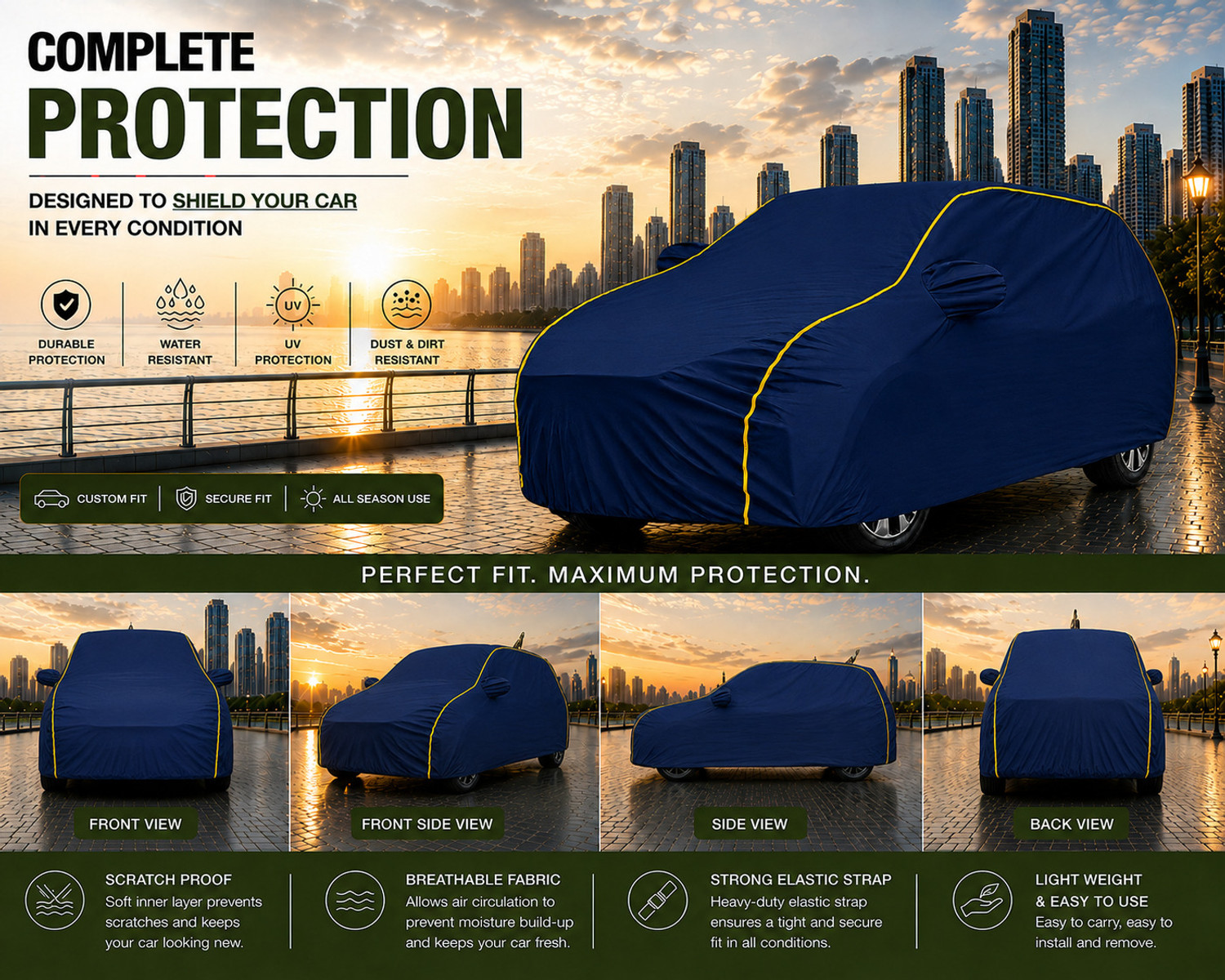 Image of DRIZE Car Cover For Maruti Suzuki Baleno (With Mirror Pockets)