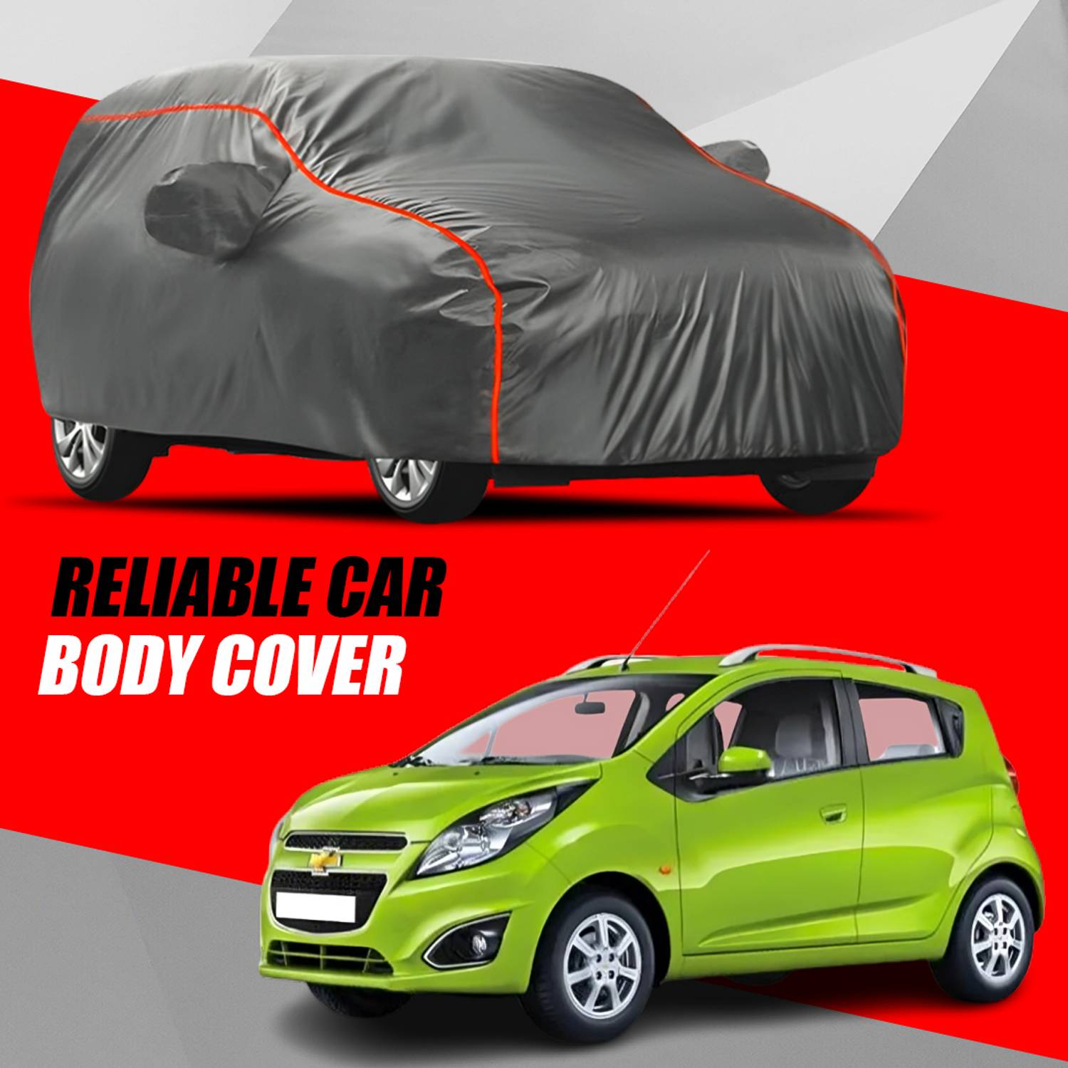 ANOXE Car Cover For Chevrolet Beat (With Mirror Pockets)