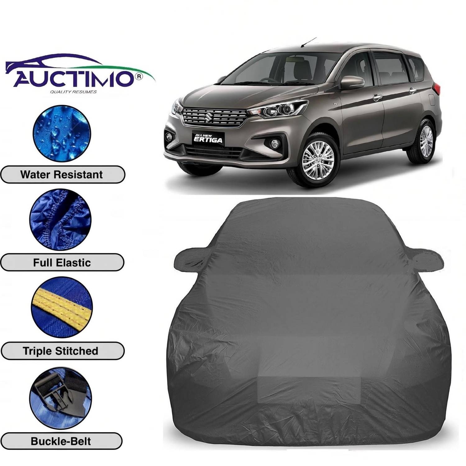 AUCTIMO Car Cover For Maruti Suzuki Ertiga (With Mirror Pockets)