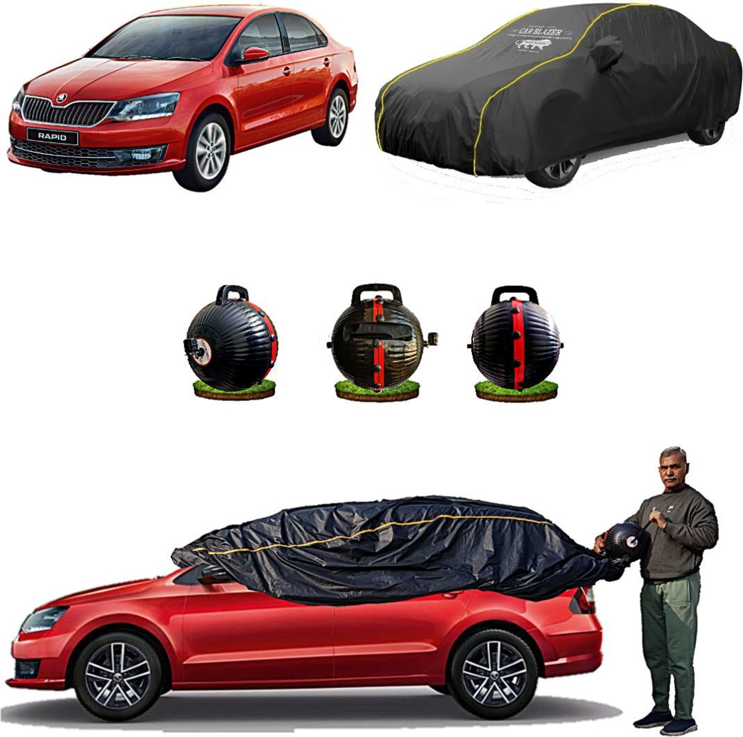 Image of CARBLAZER Car Cover For Skoda Rapid (Without Mirror Pockets)