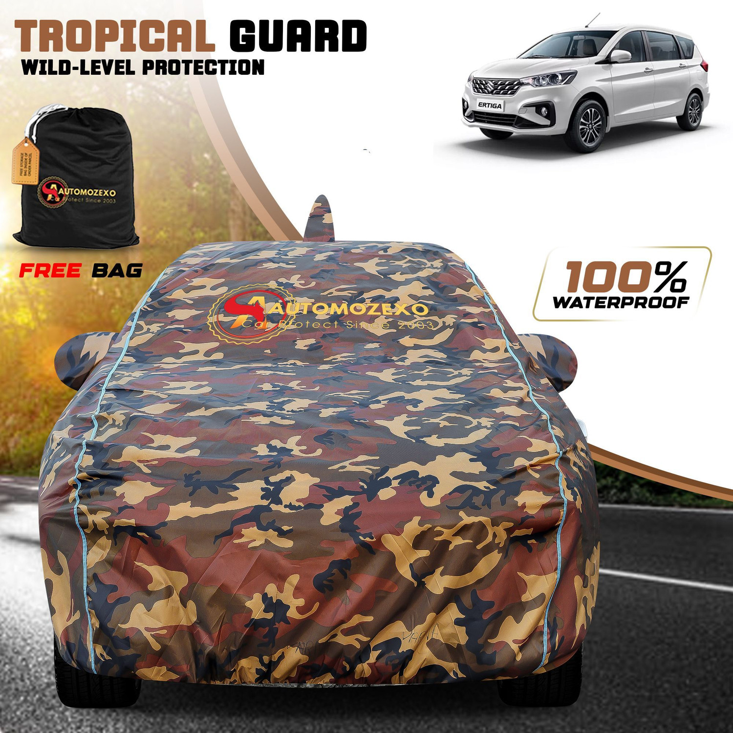 Image of AUTOMOZEXO Car Cover For Maruti Ertiga VXI (With Mirror Pockets)