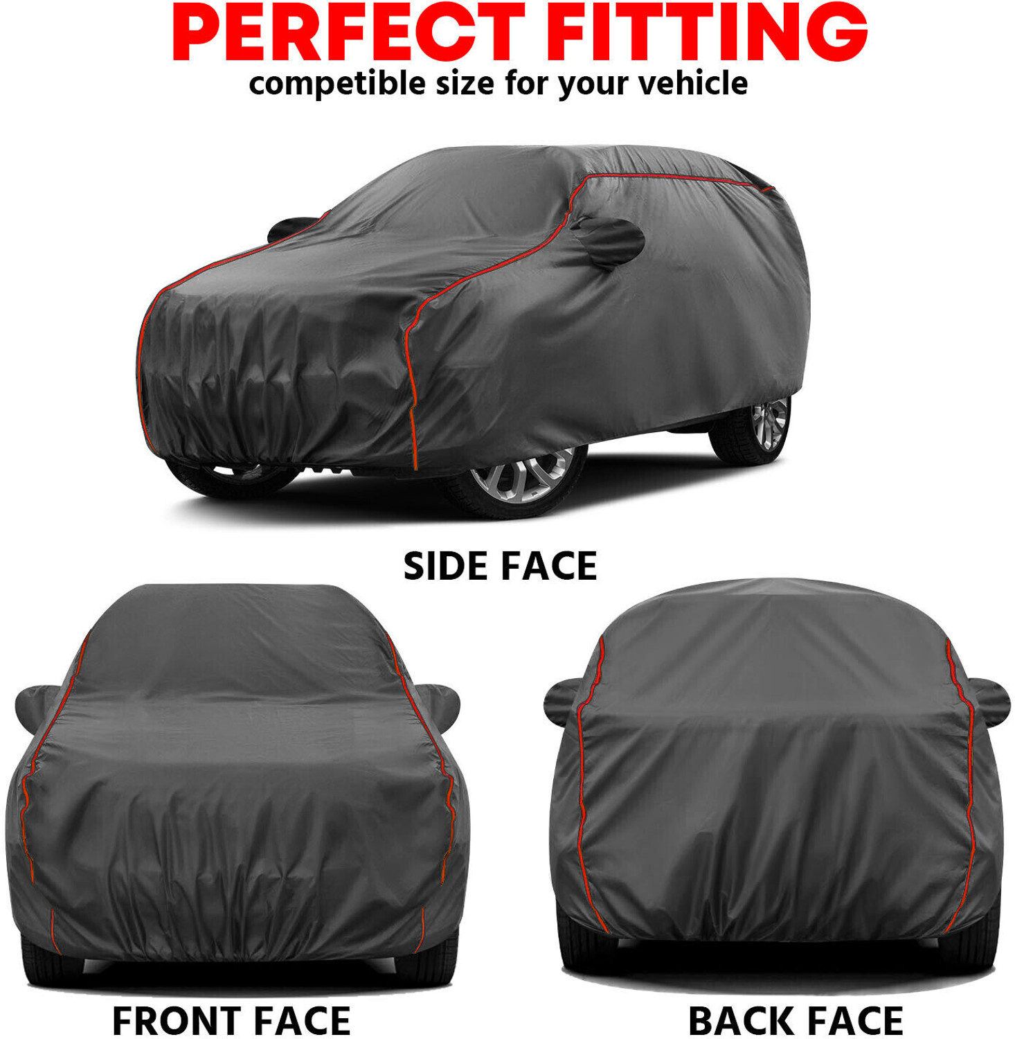 Image of Grizzly Volkswagen Taigun Body Cover (Grey, Red, For 2011, 2012, 2013, 2014, 2015, 2016, 2017, 2018, 2019, 2020, 2021, 2022, 2023, 2024 Models)
