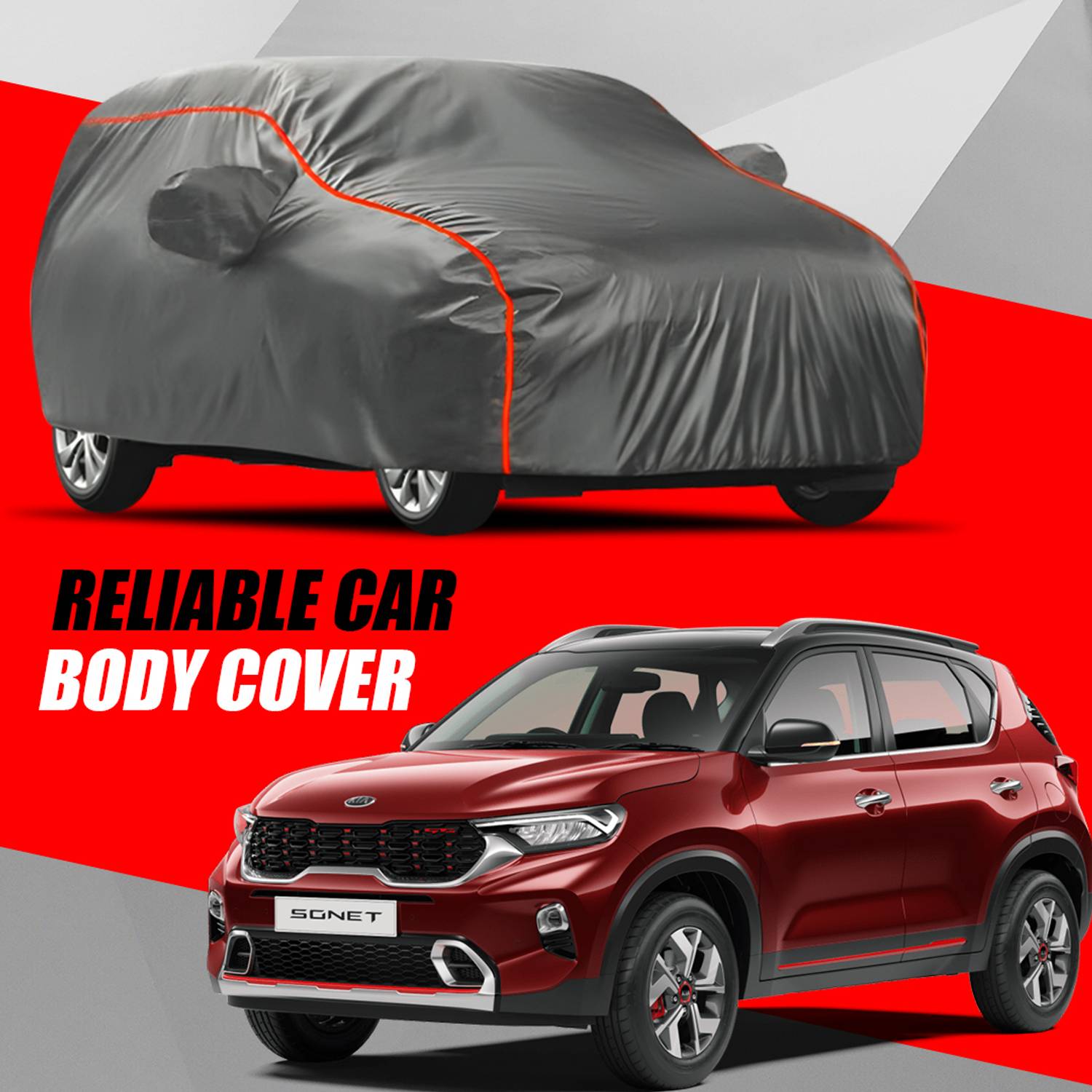 ANTIRO Car Cover For Kia Sonet (With Mirror Pockets)