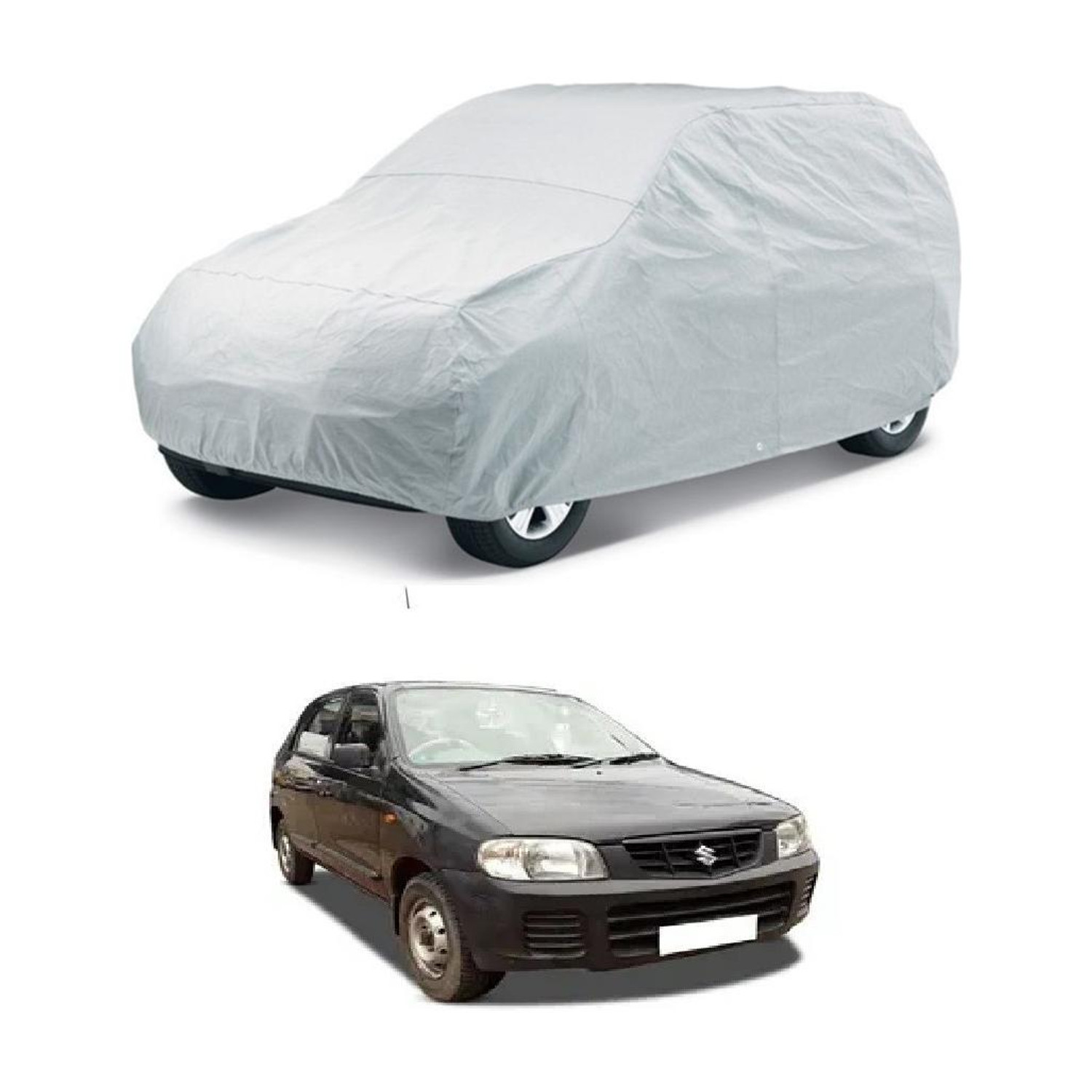 Image of GIFFEN Maruti Suzuki Alto (Silver, For 2005, 2006, 2007, 2008, 2009, 2010, 2011, 2012, 2013, 2014 Models)