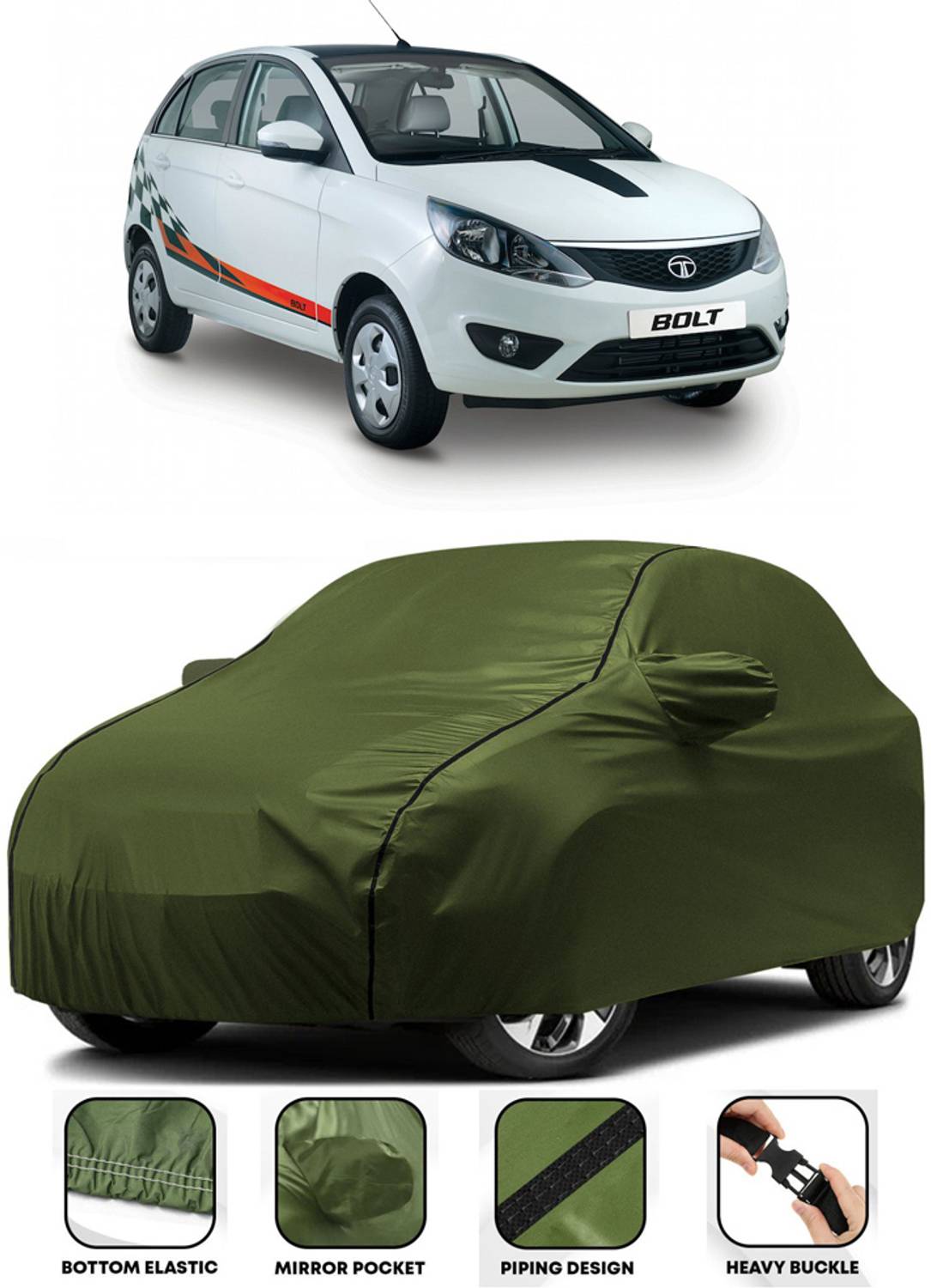 Autoapex Car Cover For Tata Bolt (With Mirror Pockets)