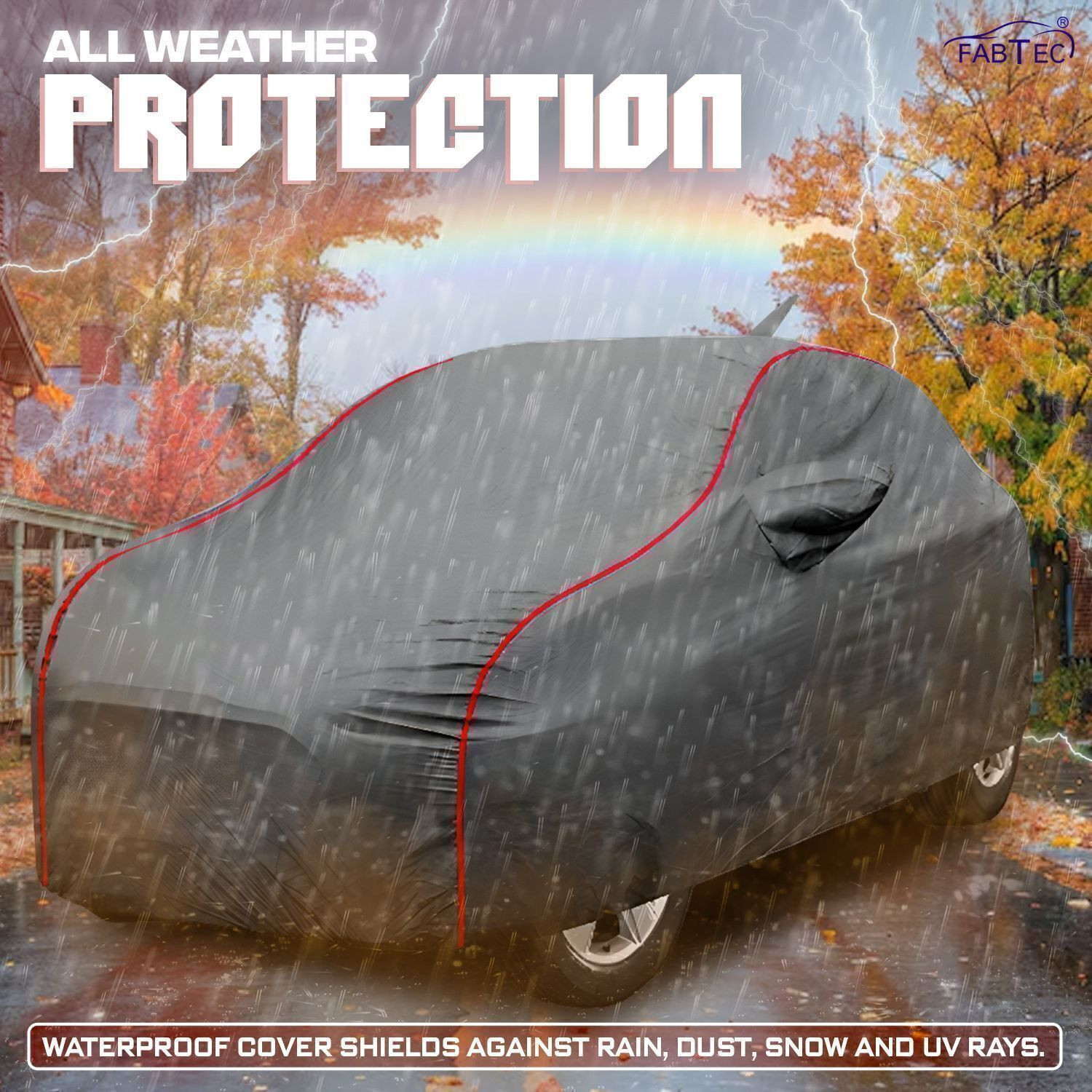 Image of FABTEC Car Cover For Maruti, Maruti Suzuki Baleno (With Mirror Pockets)