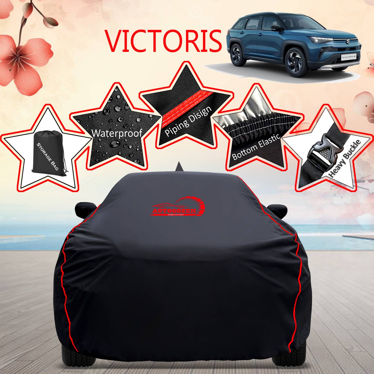 AUTOCOZEN Car Cover For Maruti Victoris (Without Mirror Pockets)