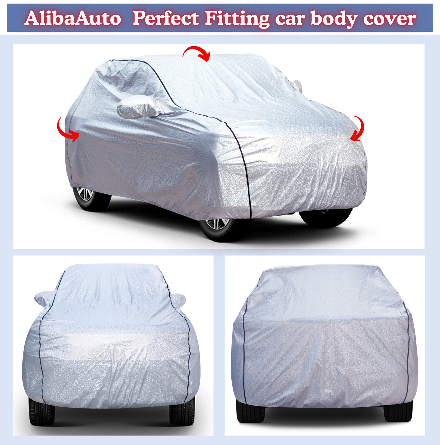 Image of AlibaAuto Car Cover For Hyundai Verna, Verna VTVT 1.6 SX Petrol, Verna VTVT 1.6 AT EX, Verna Fluidic DTHR (With Mirror Pockets)