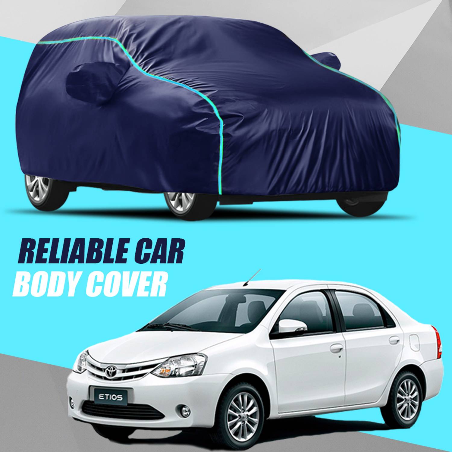 ANOXE Car Cover For Toyota Etios (With Mirror Pockets)