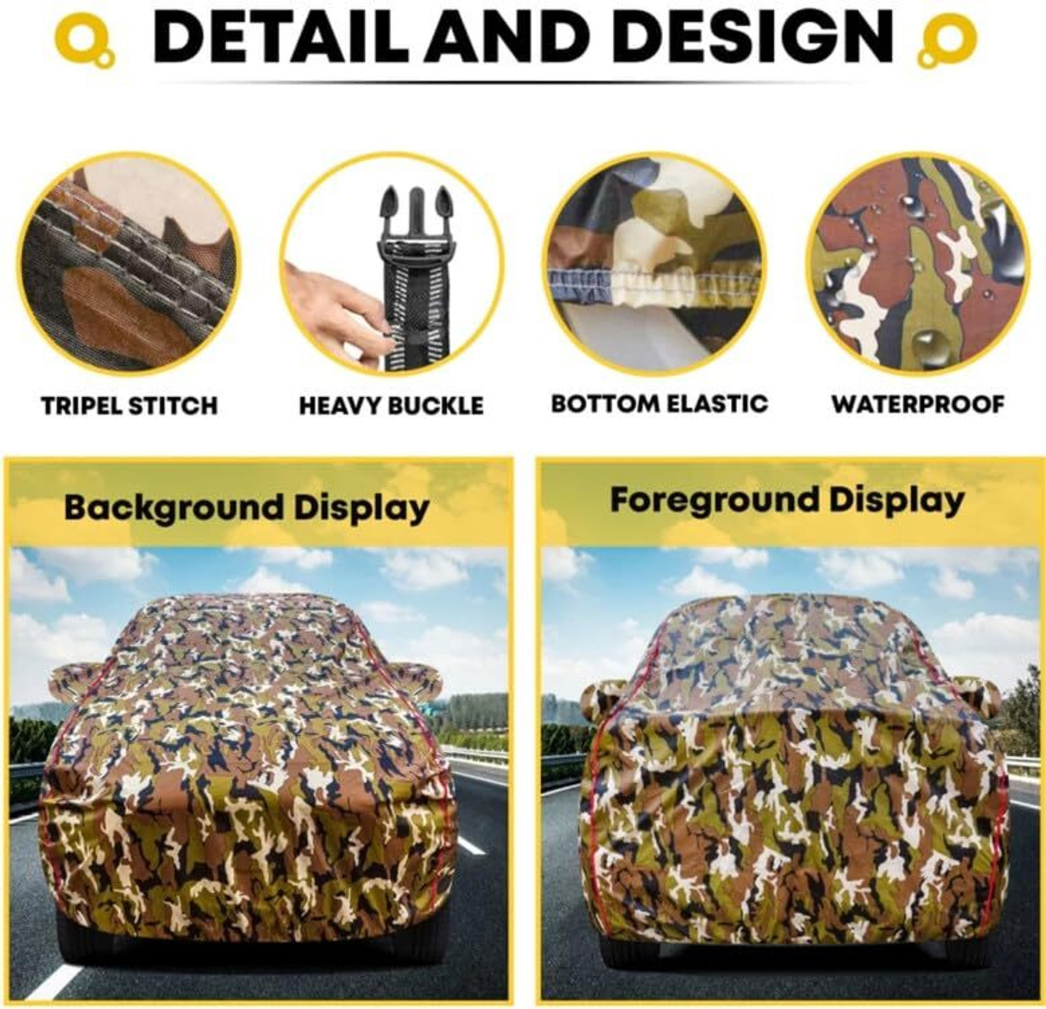 Image of Joyosfy Car Cover For Chevrolet Spark, Spark 1 LS, Spark 1.0 LT, Spark Nsplit, Spark Split, Spark Nsplit (With Mirror Pockets)