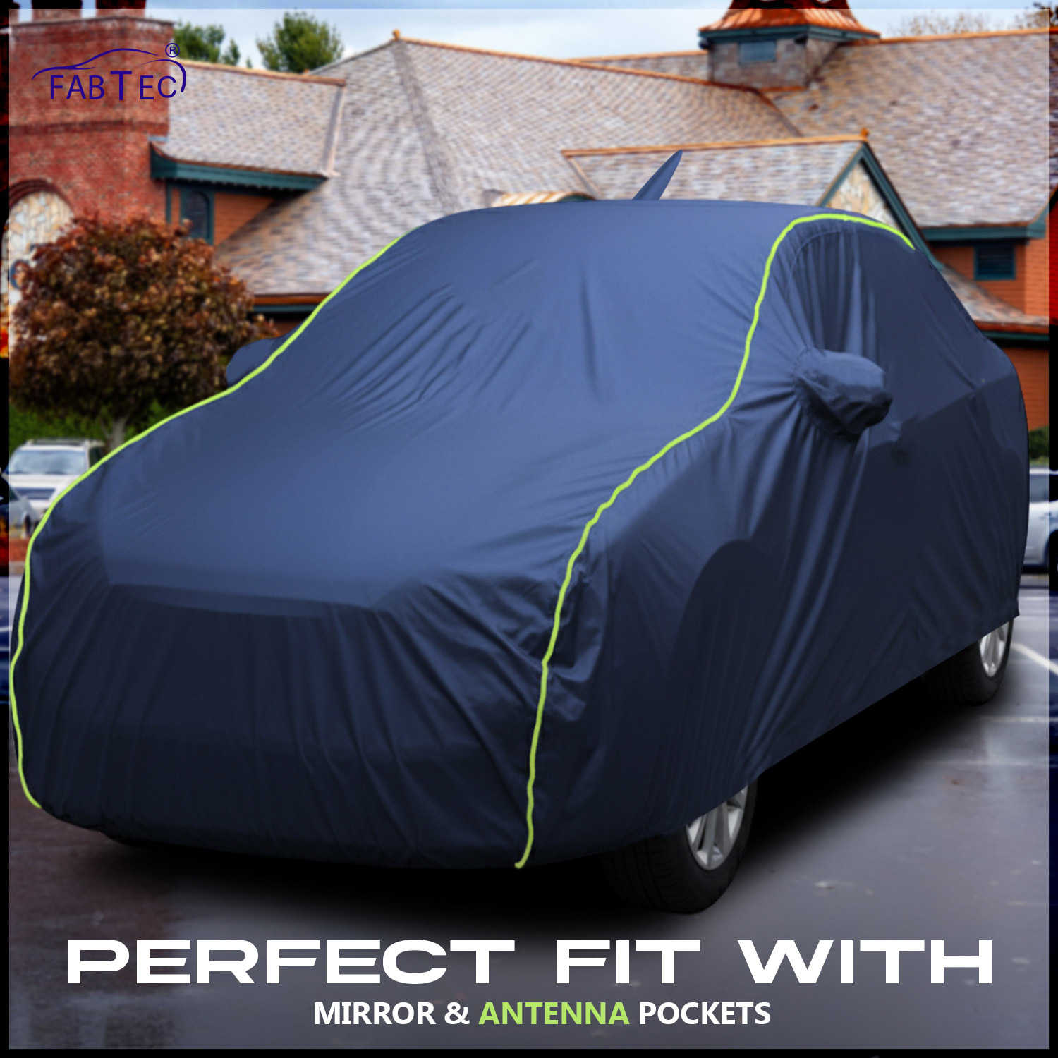 Image of FABTEC Car Cover For Maruti Suzuki Baleno (With Mirror Pockets)