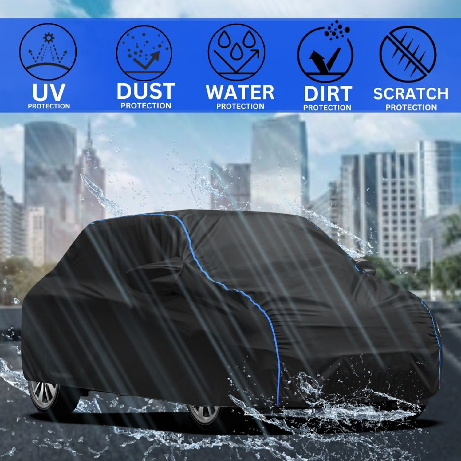 Image of AYSHU Car Cover For Maruti Suzuki 800 (With Mirror Pockets)