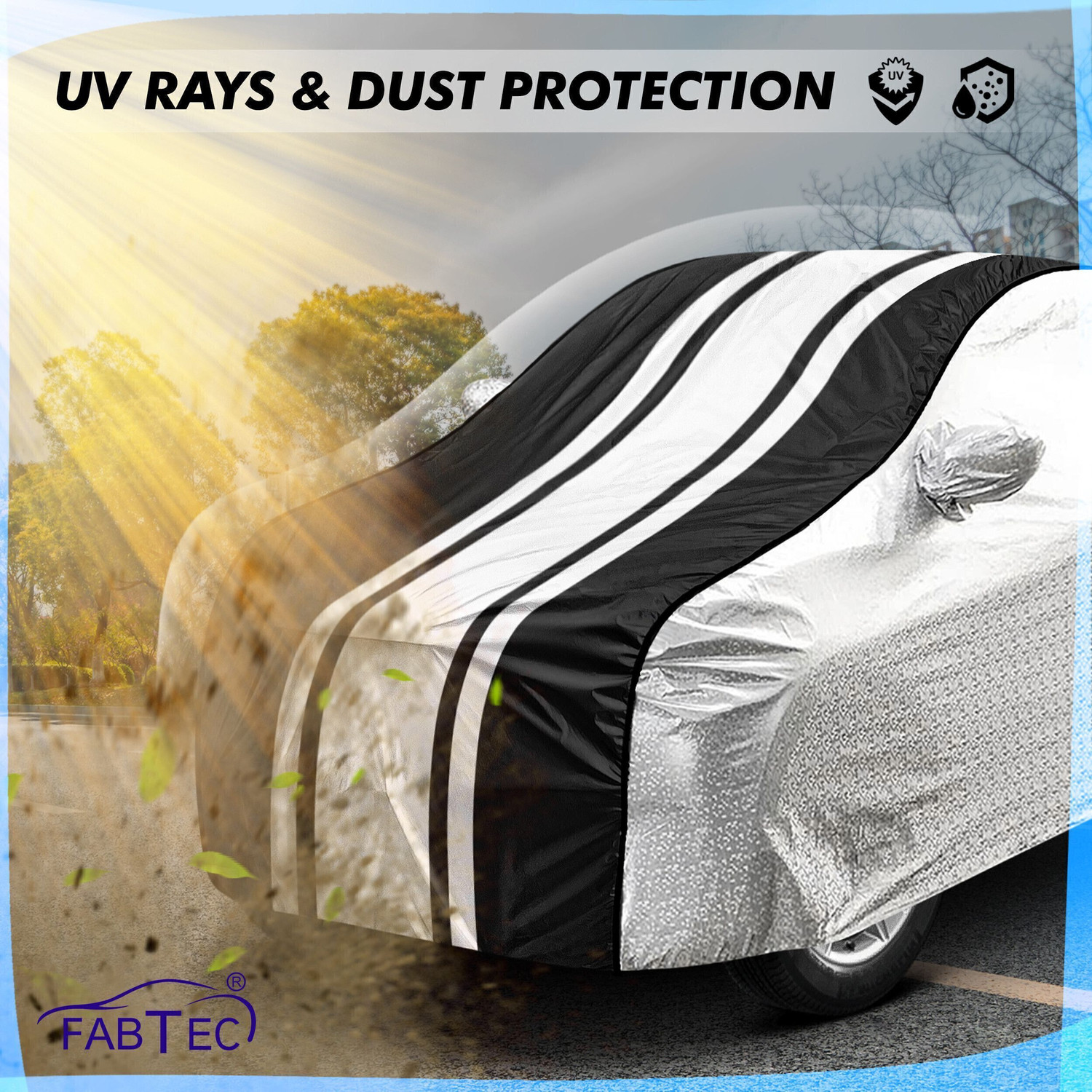 Image of FABTEC Car Cover For Kia Sonet (With Mirror Pockets)