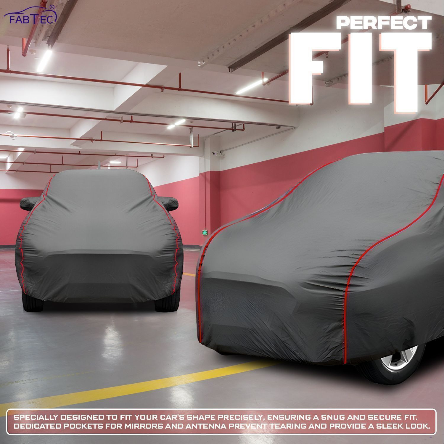 Image of FABTEC Car Cover For Maruti, Maruti Suzuki Baleno (With Mirror Pockets)