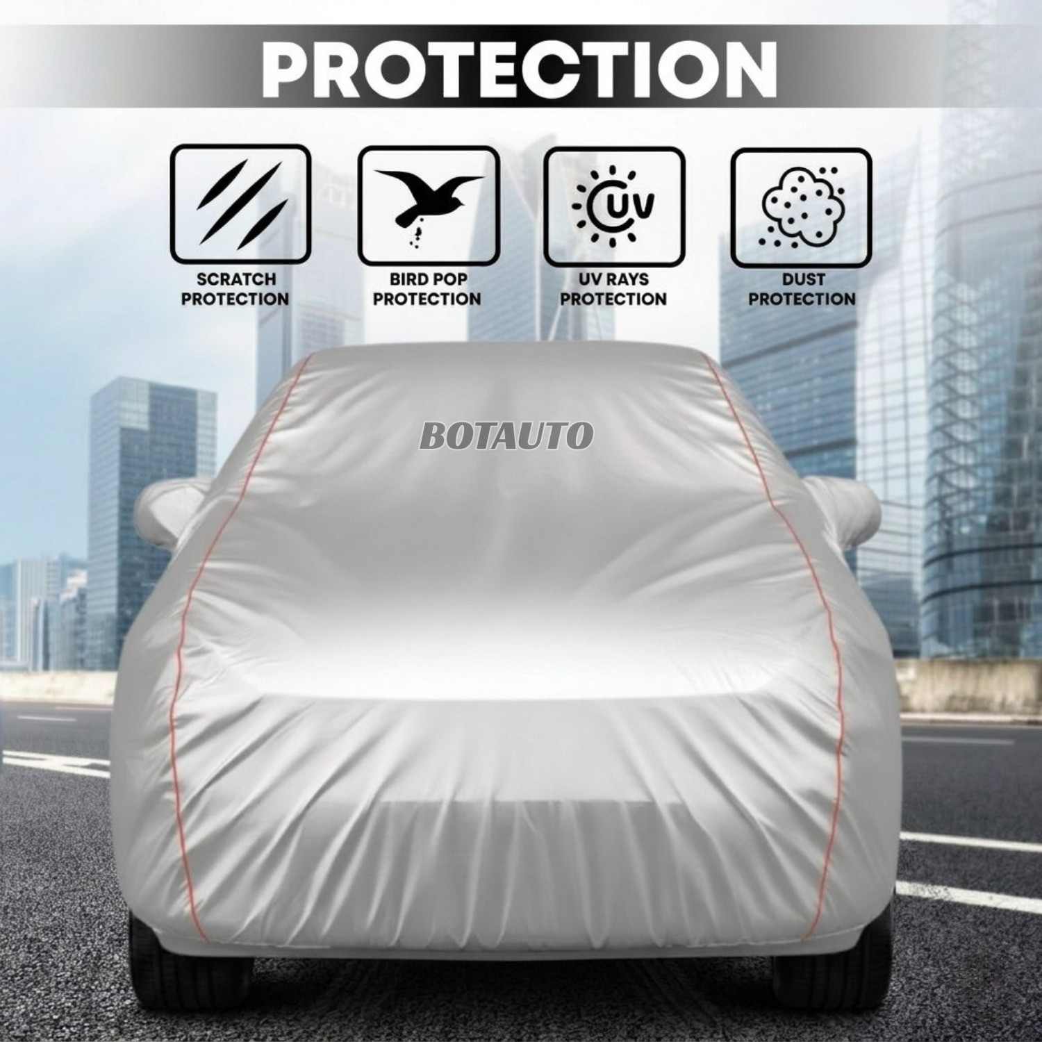 Image of BOTAUTO Nissan Magnite Body Cover (Silver, For 2018, 2019, 2020, 2021, 2022, 2023, 2024, 2025, 2026 Models)