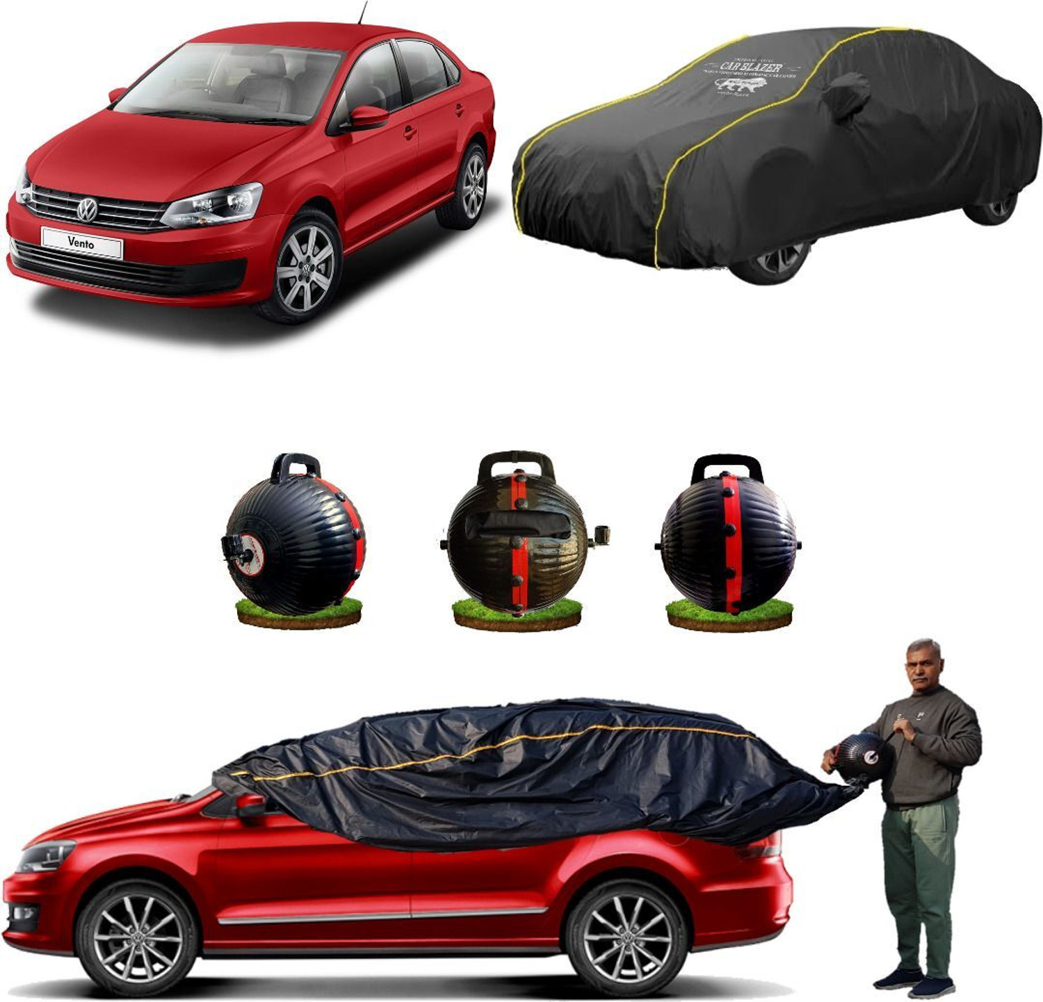 Image of CARBLAZER Car Cover For Volkswagen Vento (Without Mirror Pockets)